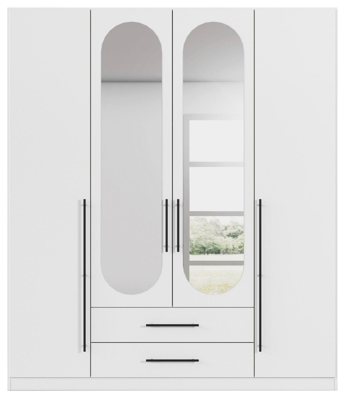 ŠATNÍ SKŘÍŇ S OTOČNÝMI DVEŘMI VERLORA, šířka 181 cm - bílá/černá, Konvenční, kov/kompozitní dřevo (181/210/54cm) - Mömax