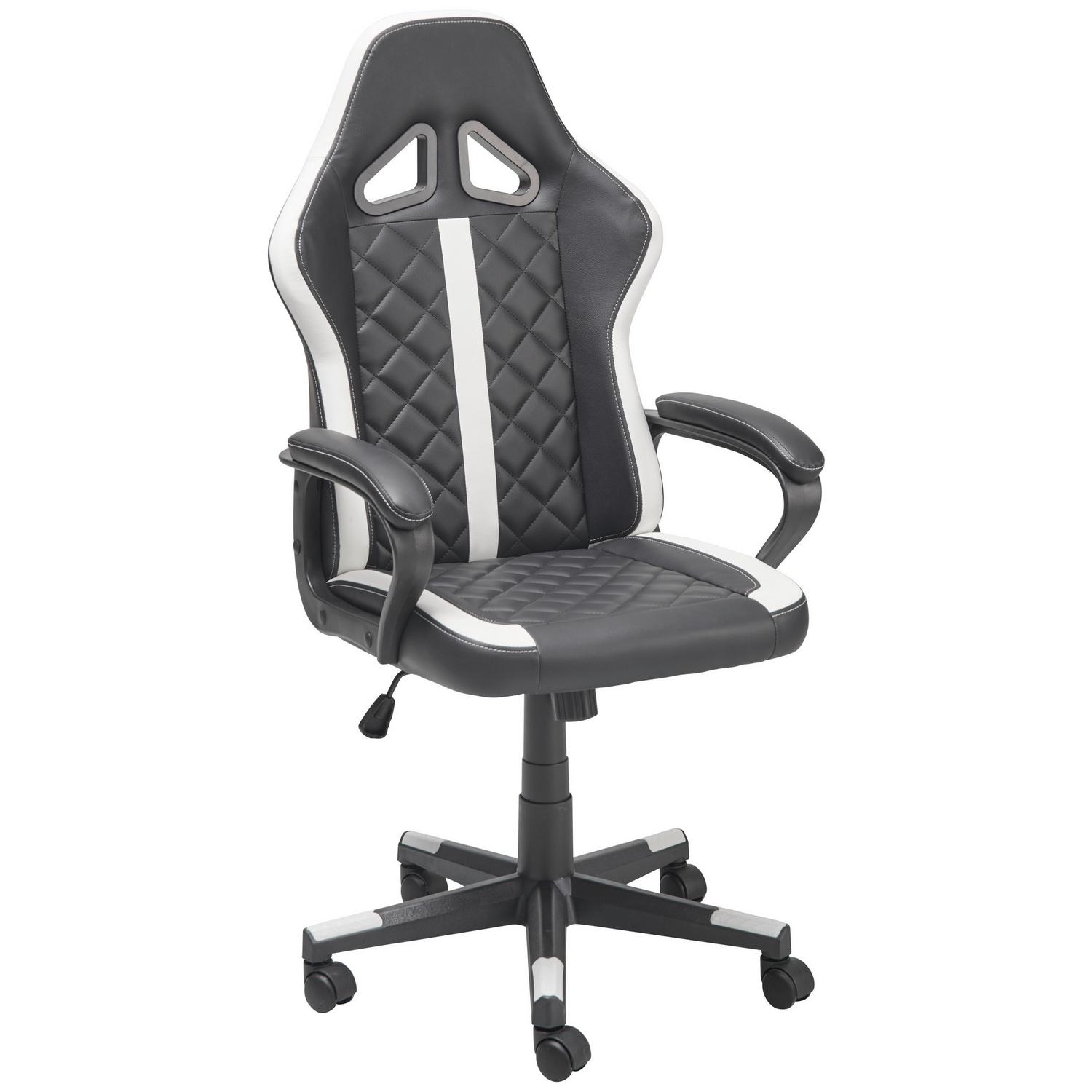 Gamingstuhl Chicago Schwarz, Weiß 60x114-124x62 cm