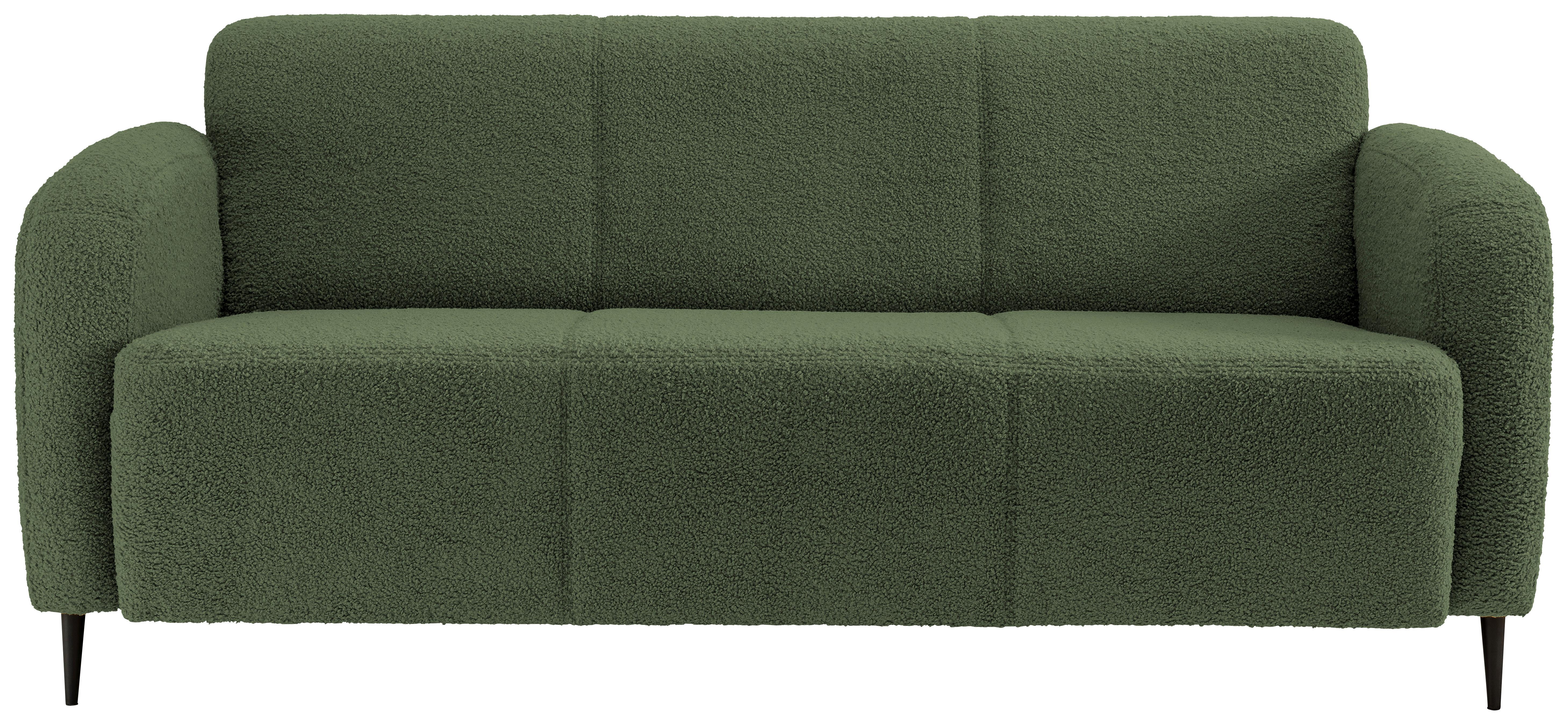 3-sitzer-sofa Marone Dunkelgrün - Dunkelgrün/Schwarz, MODERN, Textil (180/76/90cm) - Livetastic