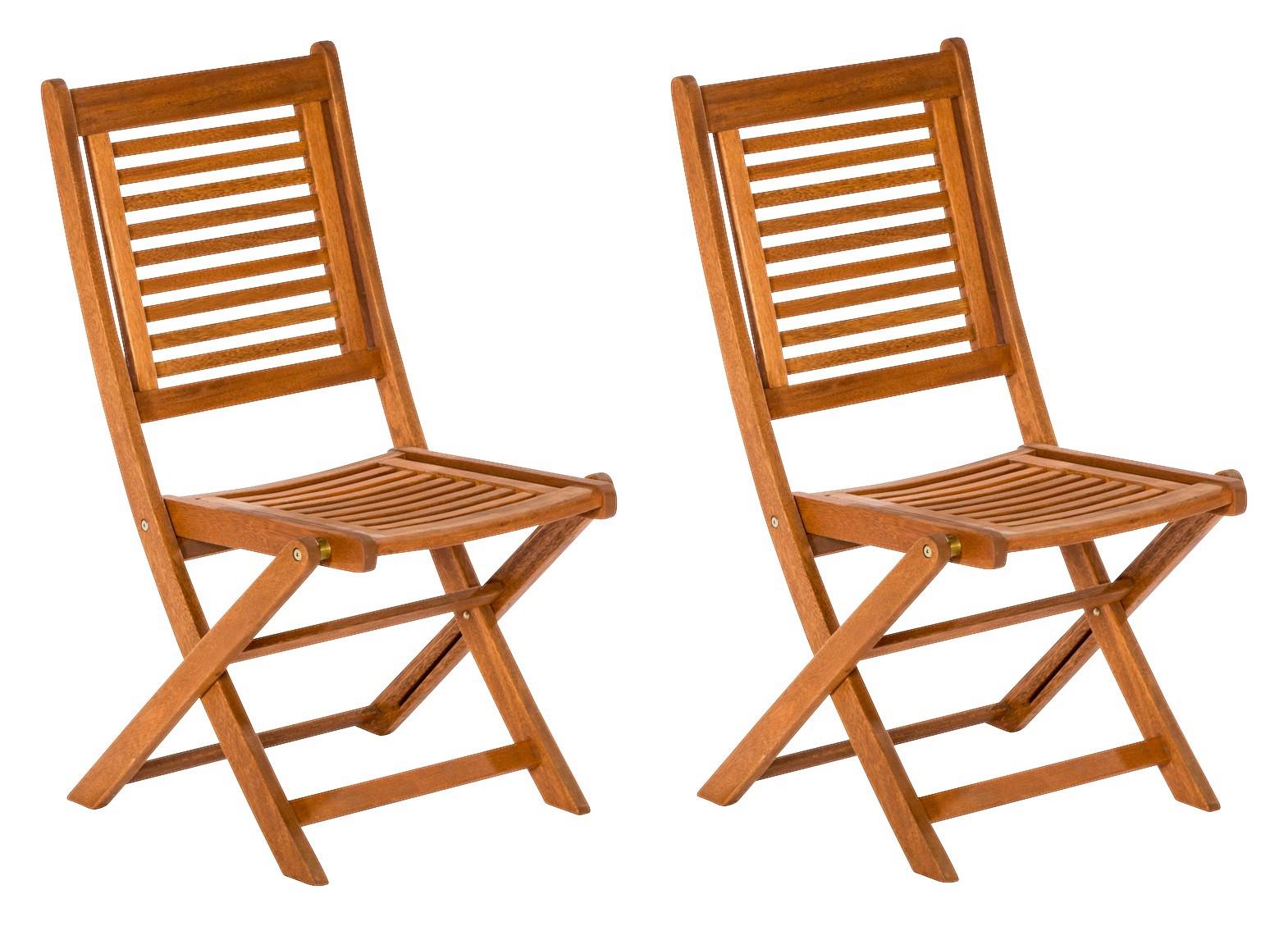 Gartensessel 2er-Set Klappbar Cordoba Echtholz - Naturfarben, Basics, Holz (49/93/57cm) - Gardenson