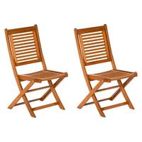 Gartensessel 2er-set Klappbar Cordoba Echtholz - Naturfarben, Basics, Holz (49/93/57cm) - Gardenson