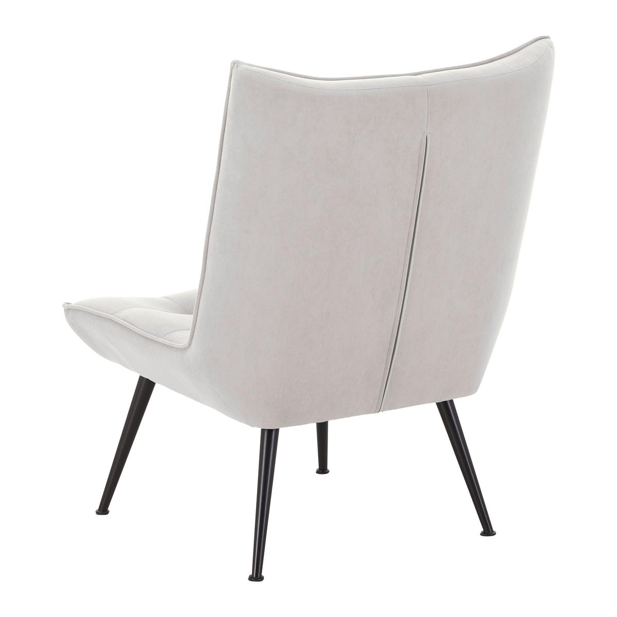 Čalúnené kreslo s podnožkou TOMA, svetlosivé - čierna/svetlosivá, Modern, kov/drevo (68/95/66cm) - Bessagi Home