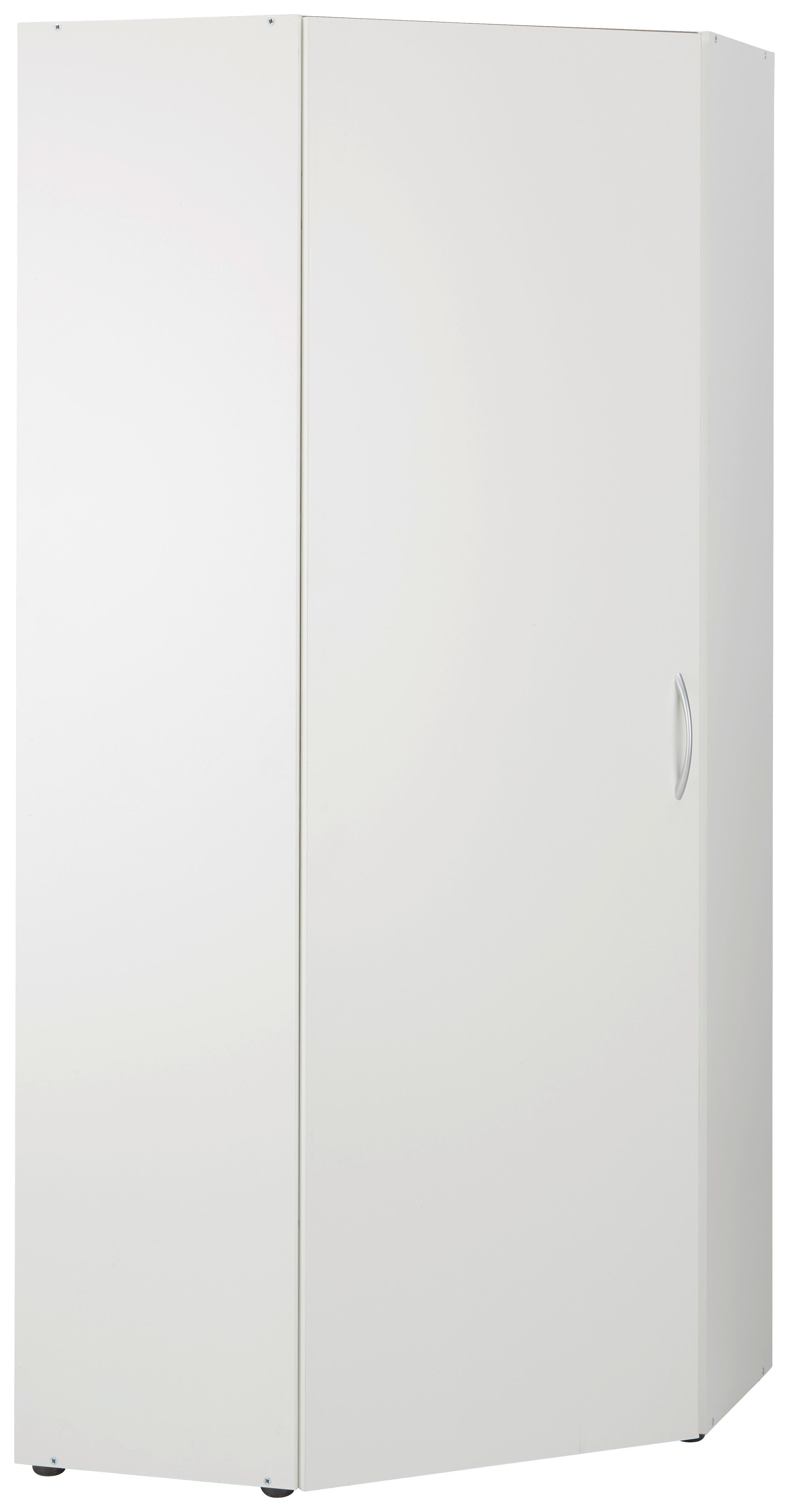 Rohová Skriňa Mrk - biela/farby hliníka, kompozitné drevo/plast (80/185/80cm) - Modern Living