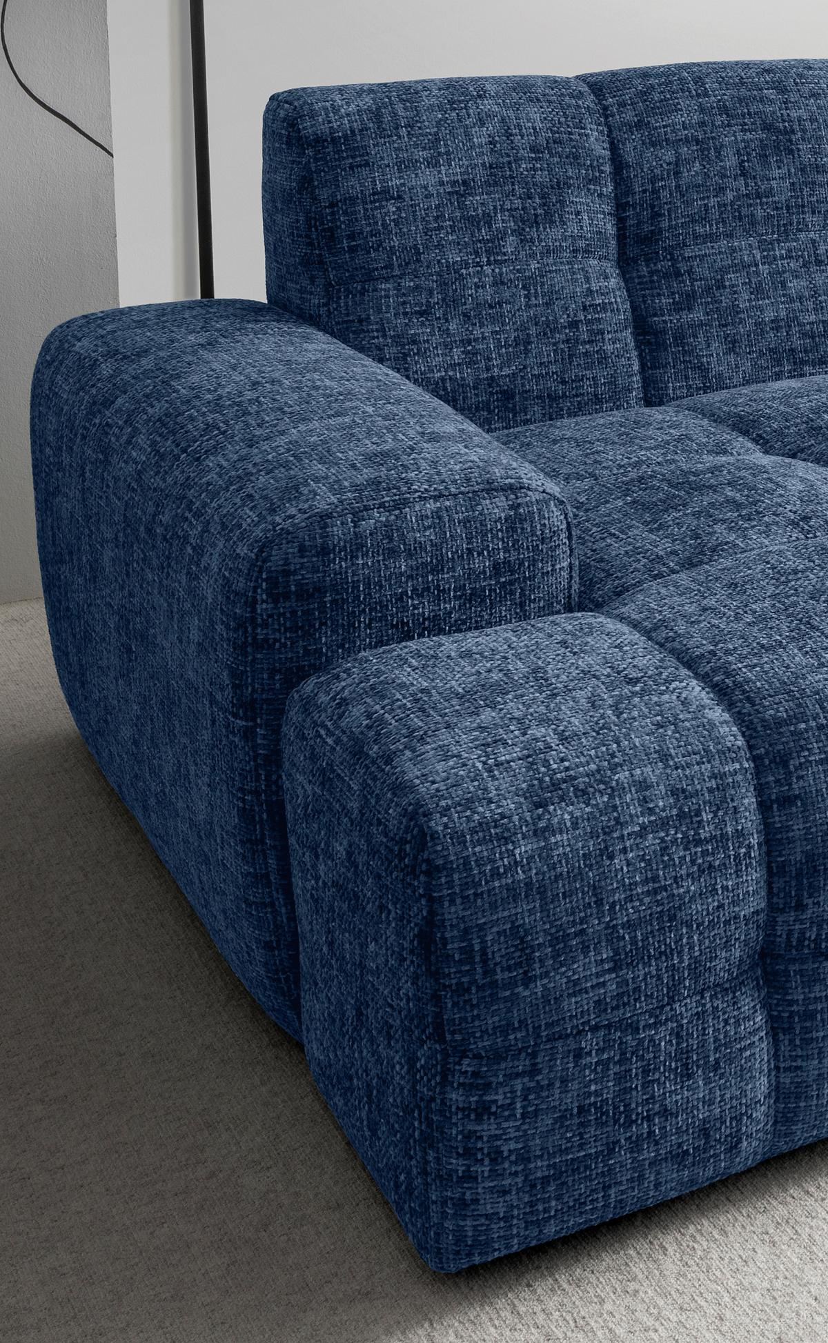 Bigsofa Bosco, Blau B: 304 cm - Blau/Schwarz, MODERN, Textil (304/87/155cm) - Livetastic