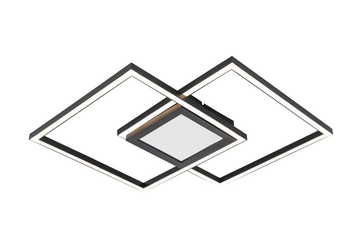 STROPNÍ LED SVÍTIDLO VUIO - černá, Moderní, kov/plast (59/42/4,5cm) - Mömax