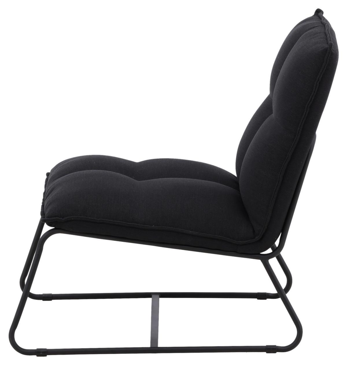 Sessel Madison - Schwarz, Design, Textil/Metall (62/78/83cm) - Livetastic