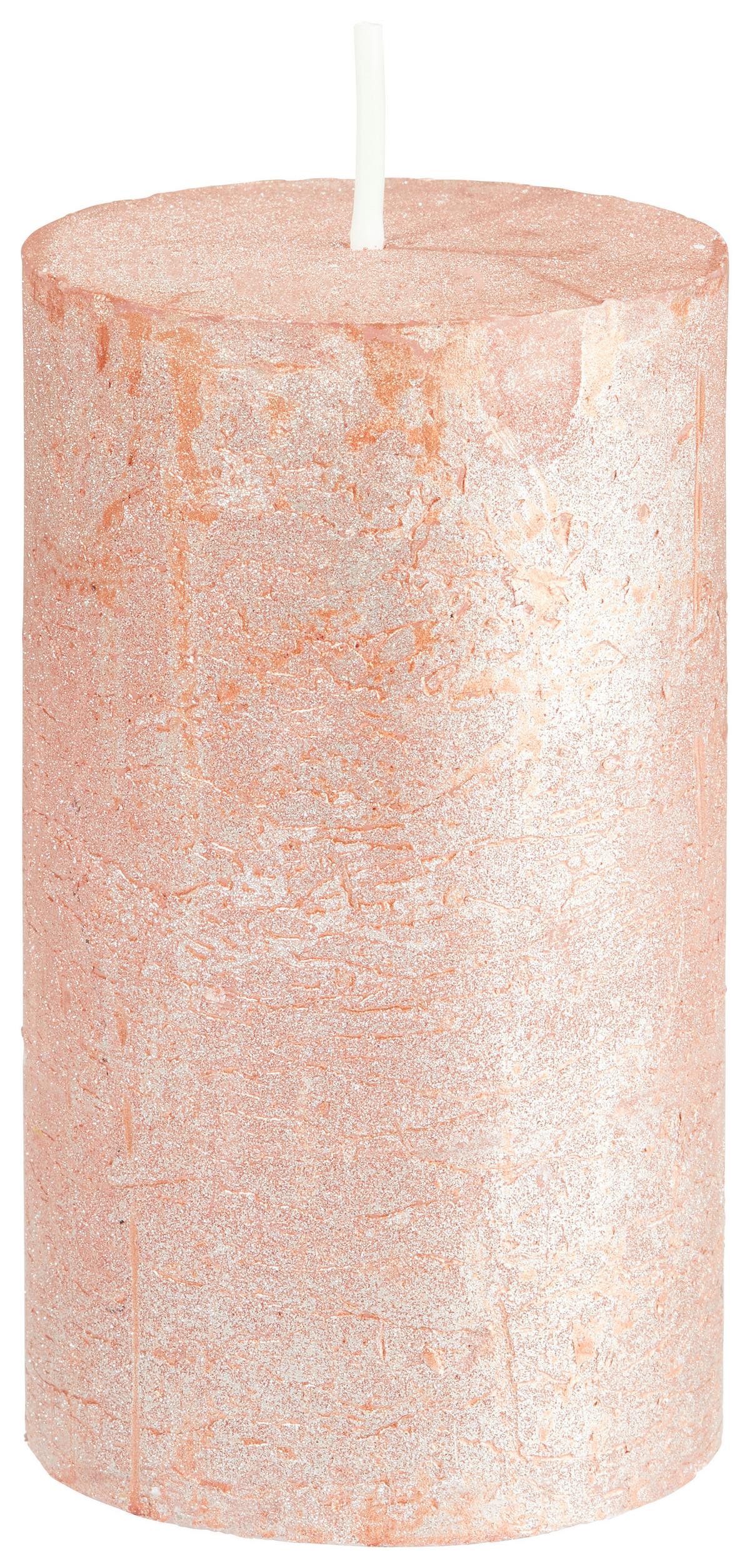 Válcová svíčka Shiny, 6,8/12cm - šedá/měděné barvy (6,8/12cm) - Modern Living