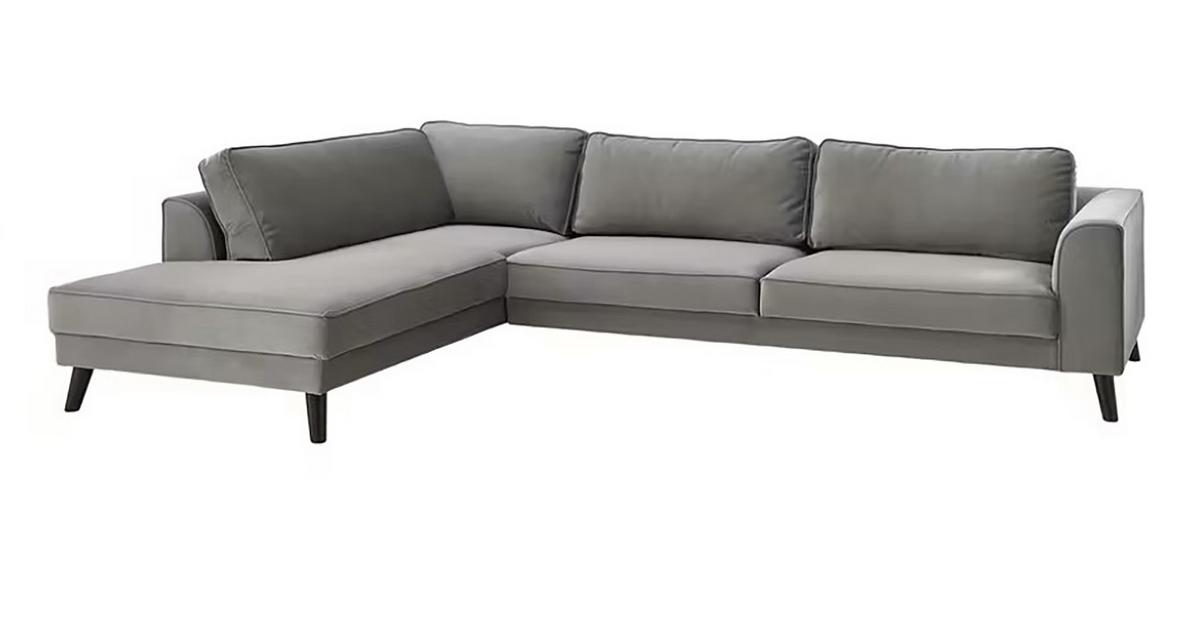Ecksofa Lumber Jack Grau S: 201x291 Cm - Wengefarben/Grau, MODERN, Textil (201/291cm) - Trendmanufaktur