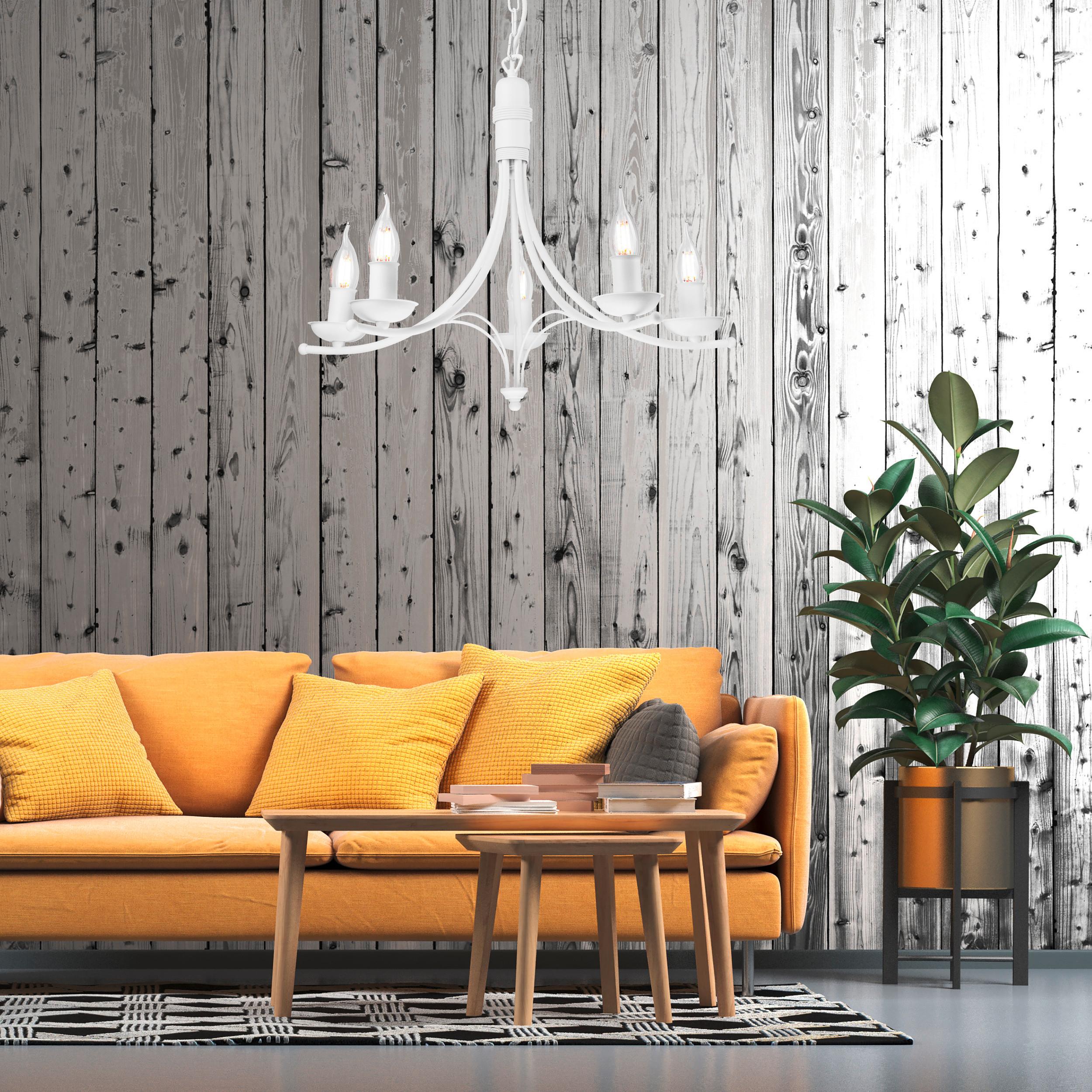 Kronleuchter 44163 Lucy - Weiß Hochglanz, KONVENTIONELL, Metall (58/100cm)