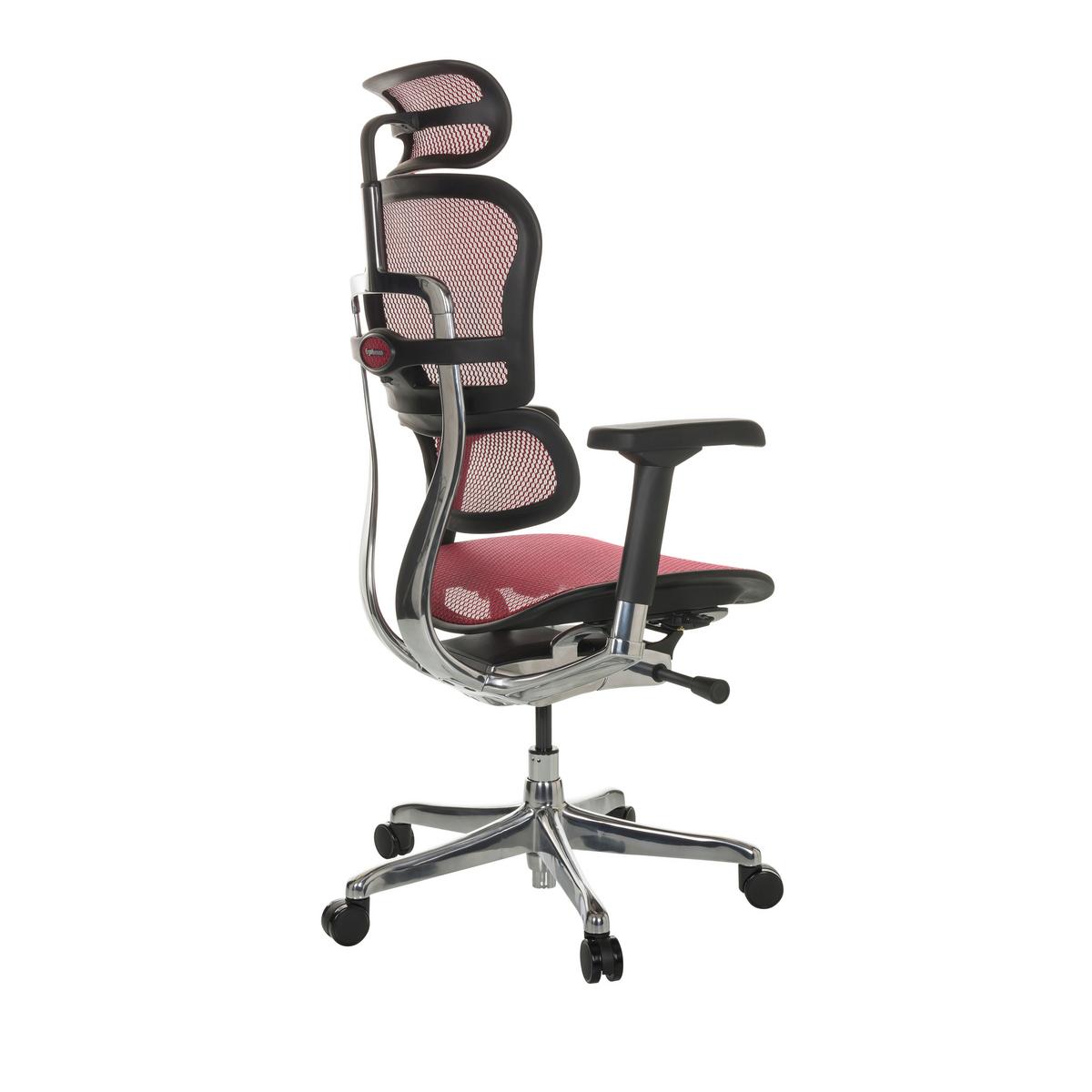 Drehstuhl Ergohuman I - Rot/Silberfarben, Basics, Kunststoff/Textil (69/119-144/65cm) - MID.YOU