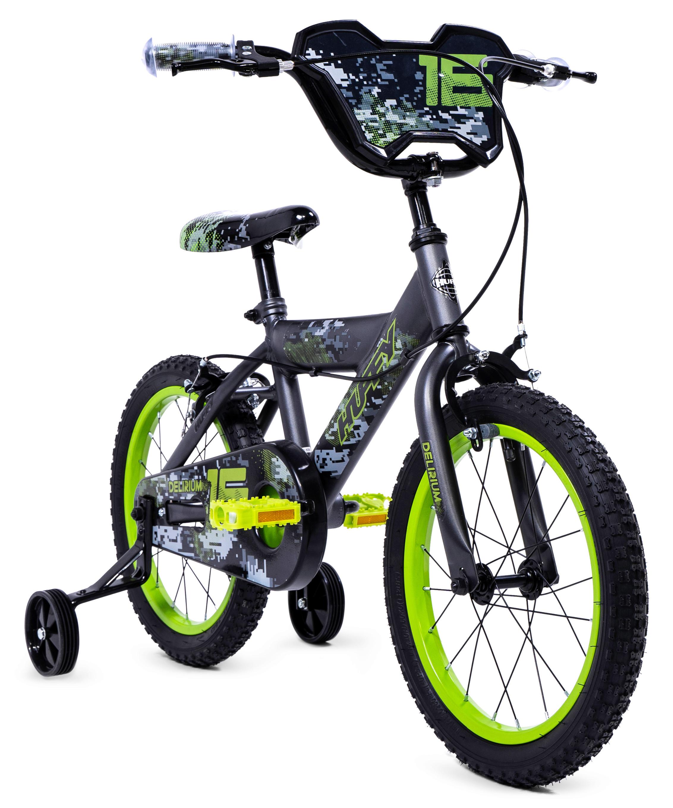 Kinderfahrrad Mit Stützräder Huffy Delirium 16 Zoll - Silberfarben/Grün, Basics, Metall (54/106/78cm)
