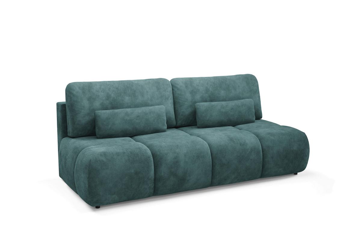 Schlafsofa Maron Petrol B: 219cm - Petrol/Schwarz, Design, Textil (219/94/110cm) - Livetastic