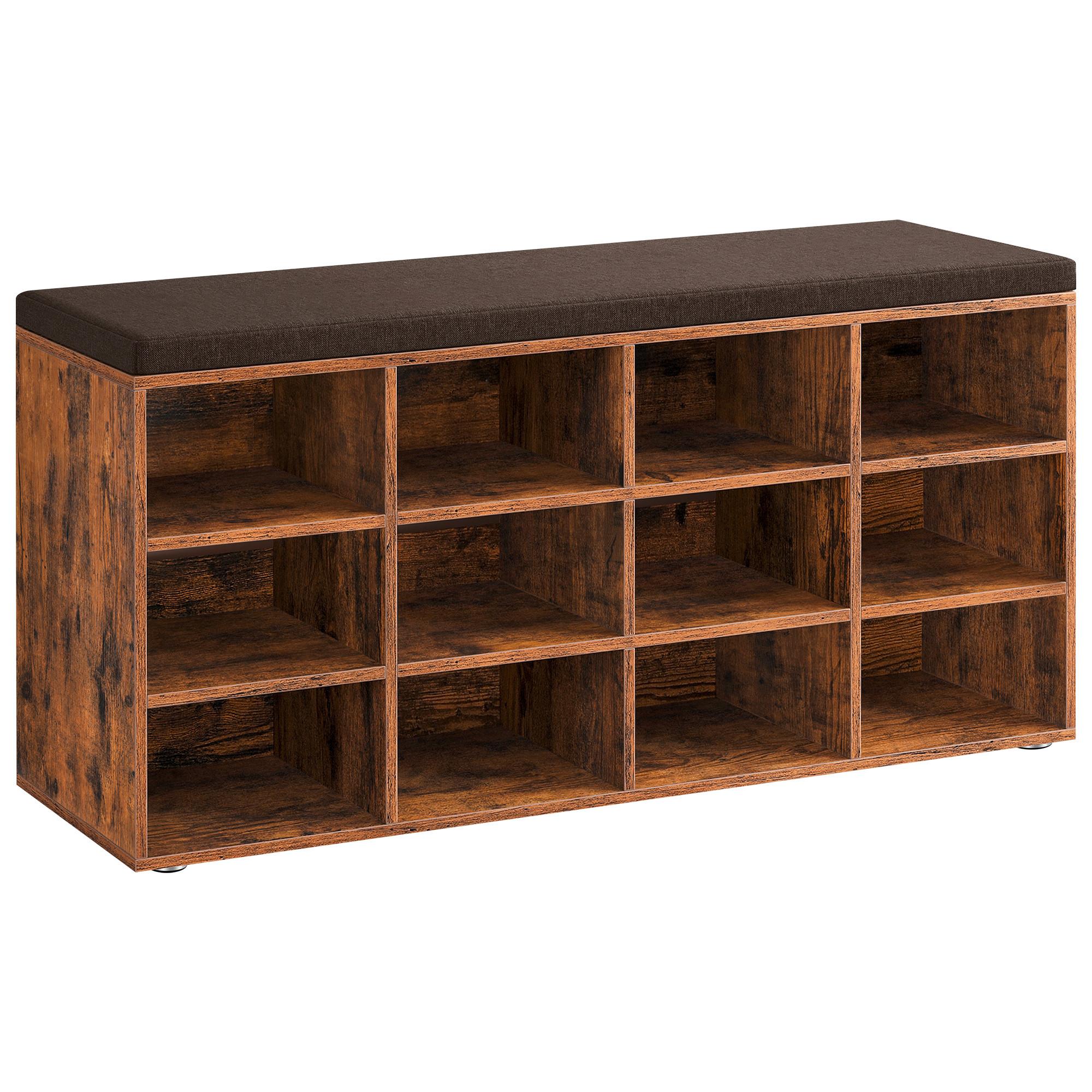 Schuhbank Dunkelbraun B: 104 cm - Dunkelbraun, Trend, Holzwerkstoff (104/48/30,3cm) - MID.YOU