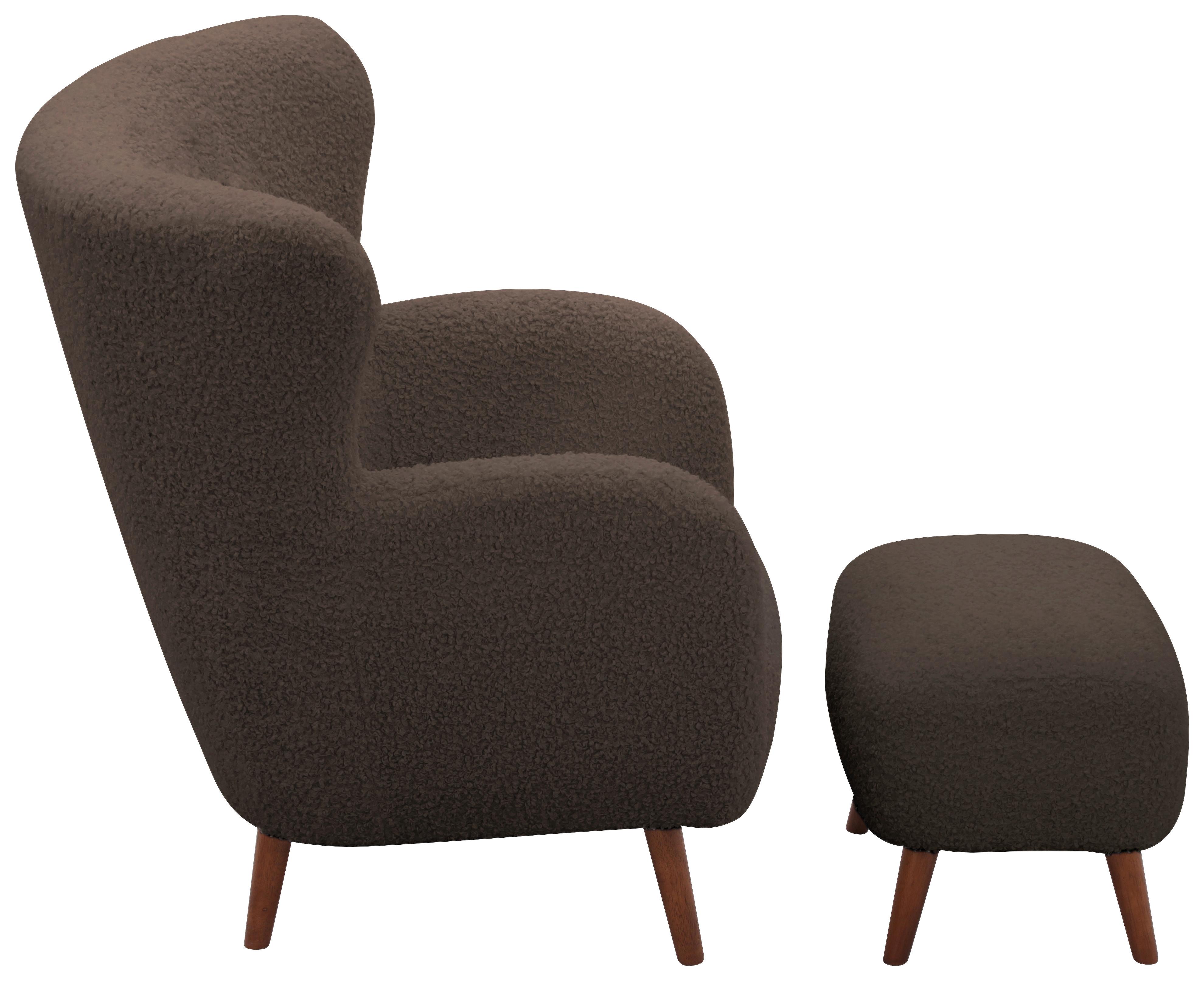 Sesselset Savoy Braun B: 90 cm - Kastanienfarben/Braun, Design, Holz/Textil (90/98/88cm) - Livetastic