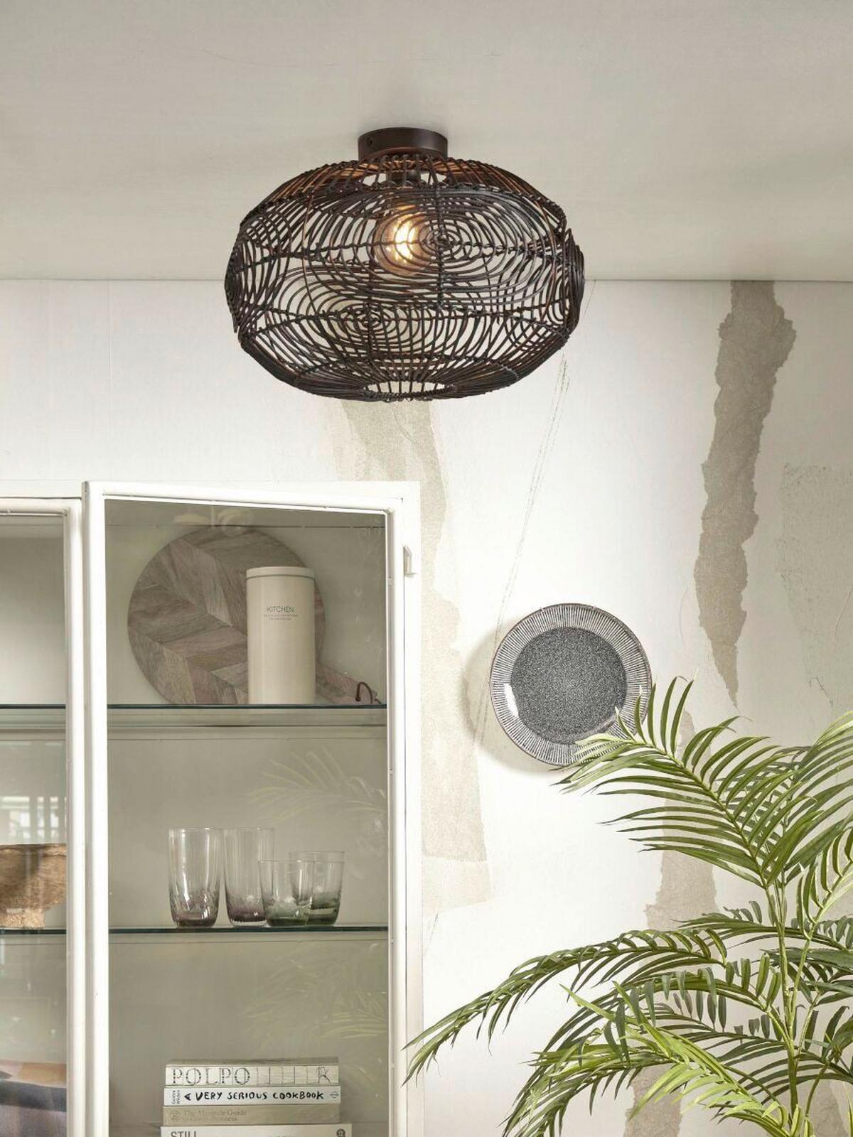 Deckenleuchte Madeira Schwarz D: 48cm - Schwarz, Trend (48/30cm) - Good & Mojo