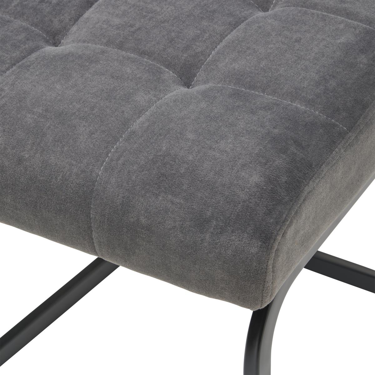 Schwingstuhl Felice Webstoff Grau, B: 46 Cm - Schwarz/Grau, KONVENTIONELL, Textil/Metall (46/96/61,5cm) - MID.YOU