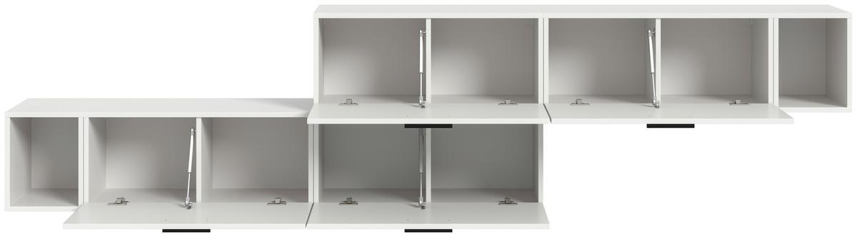 Wohnwand, The ONE 4, B: 276 cm Weiss - Schwarz/Weiß, Trend, Holzwerkstoff (276/97/34cm)