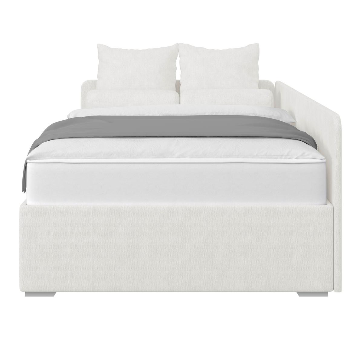 Kárpitozott Ágy Remi 120/200cm - ezüstszínű/fehér, Modern, textil/fa (120/200cm)