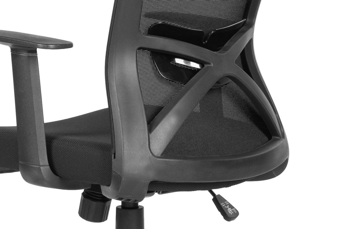 Drehstuhl Long Abwischbar Schwarz Bis 110 Kg - Schwarz, MODERN, Kunststoff/Textil (52,5/95,5-103/60,5cm) - MID.YOU