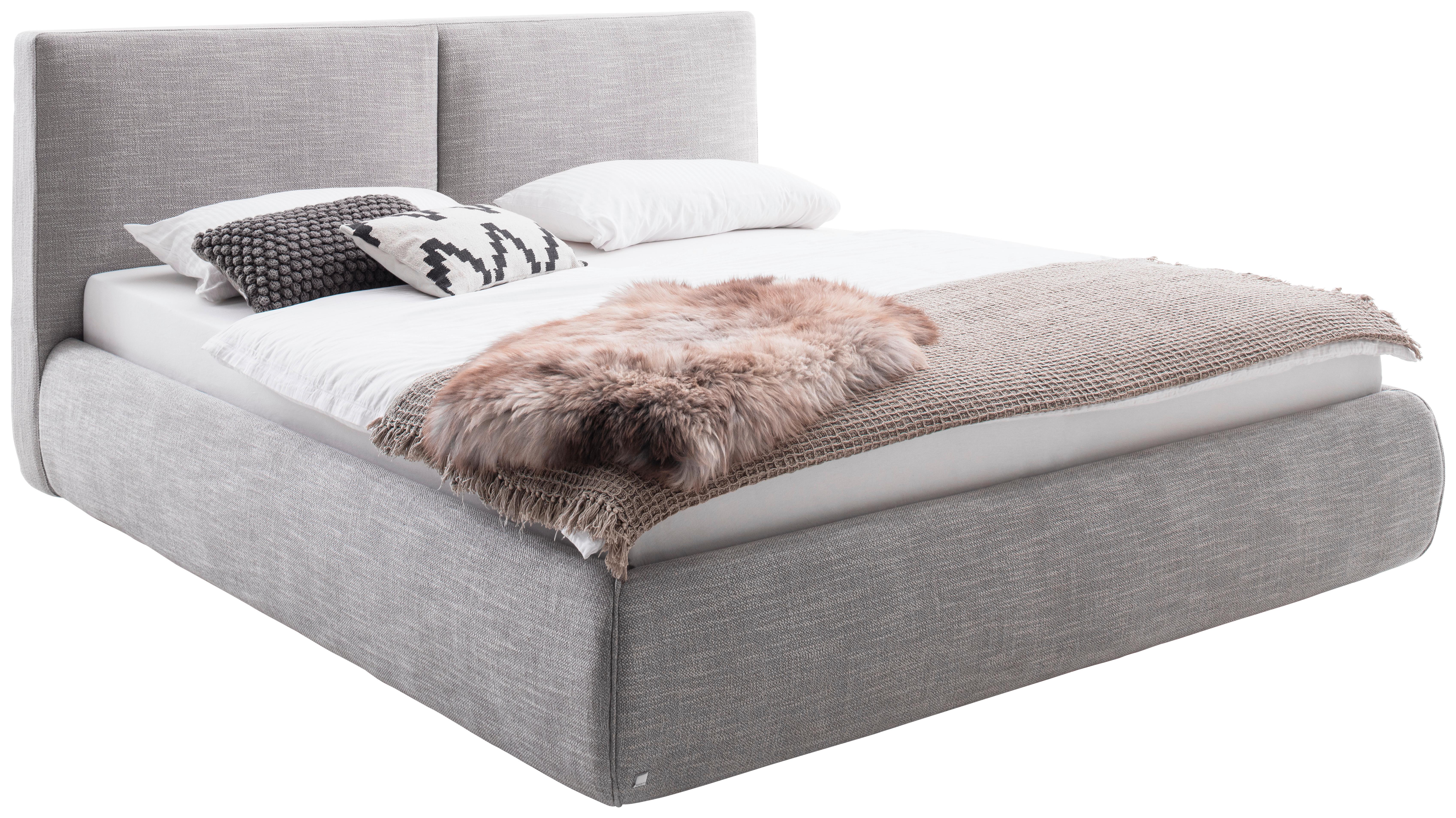 Polsterbett Atesio 180x200cm Hellgrau - Hellgrau, MODERN, Textil (180/200cm) - Livetastic