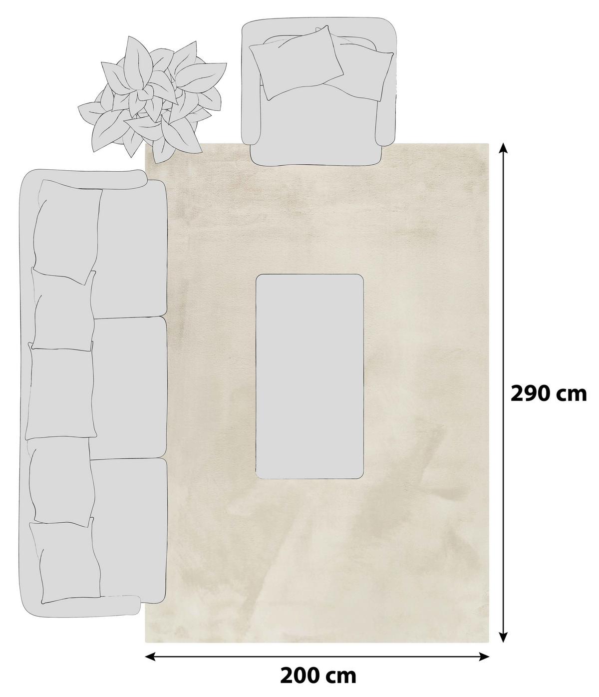 Hochflorteppich Alice - Beige/Creme, KONVENTIONELL, Textil (200/290cm) - Esprit