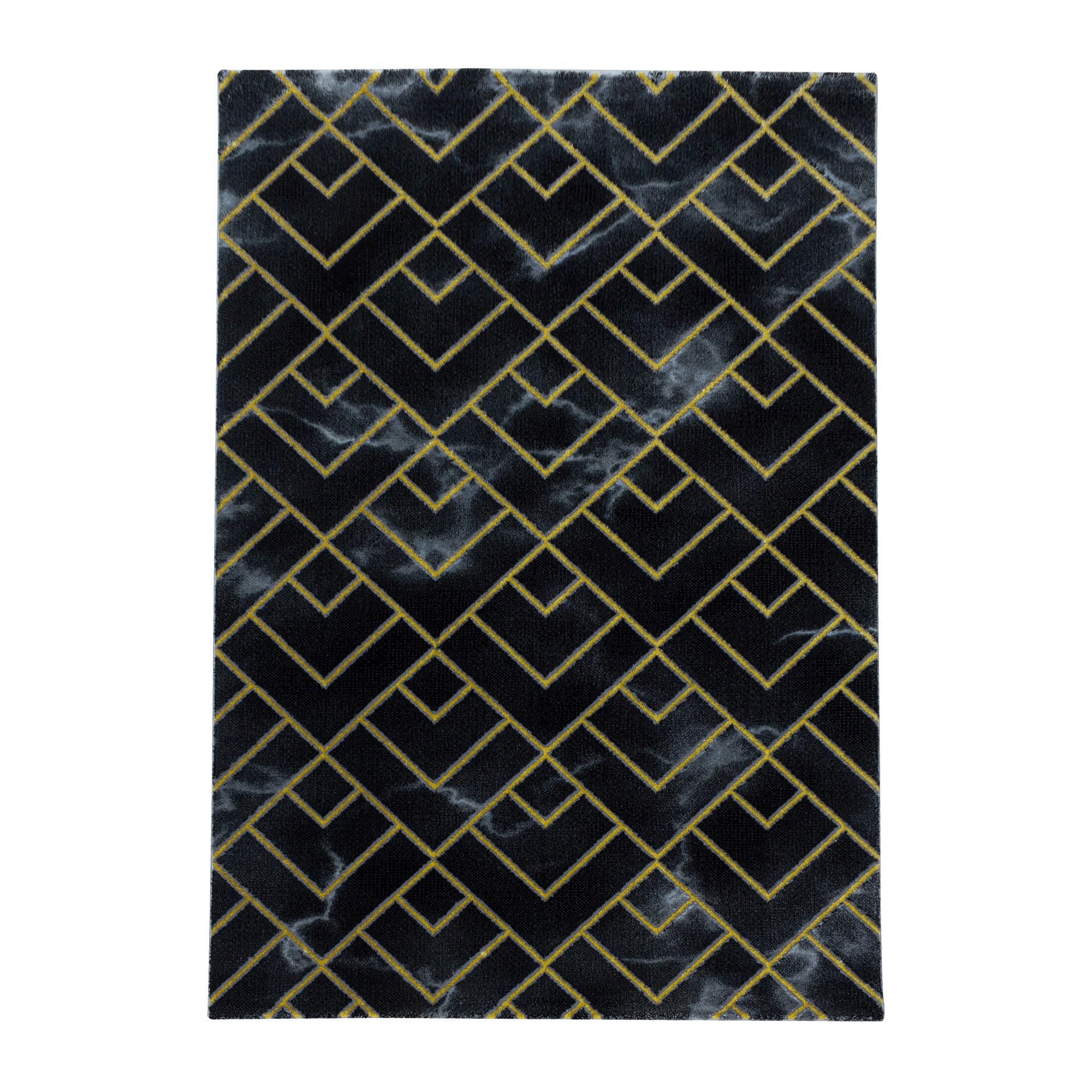 Webteppich Goldfarben/Schwarz Naturfaser Naxos 200x290 cm - Goldfarben, Design, Textil (200/290cm)