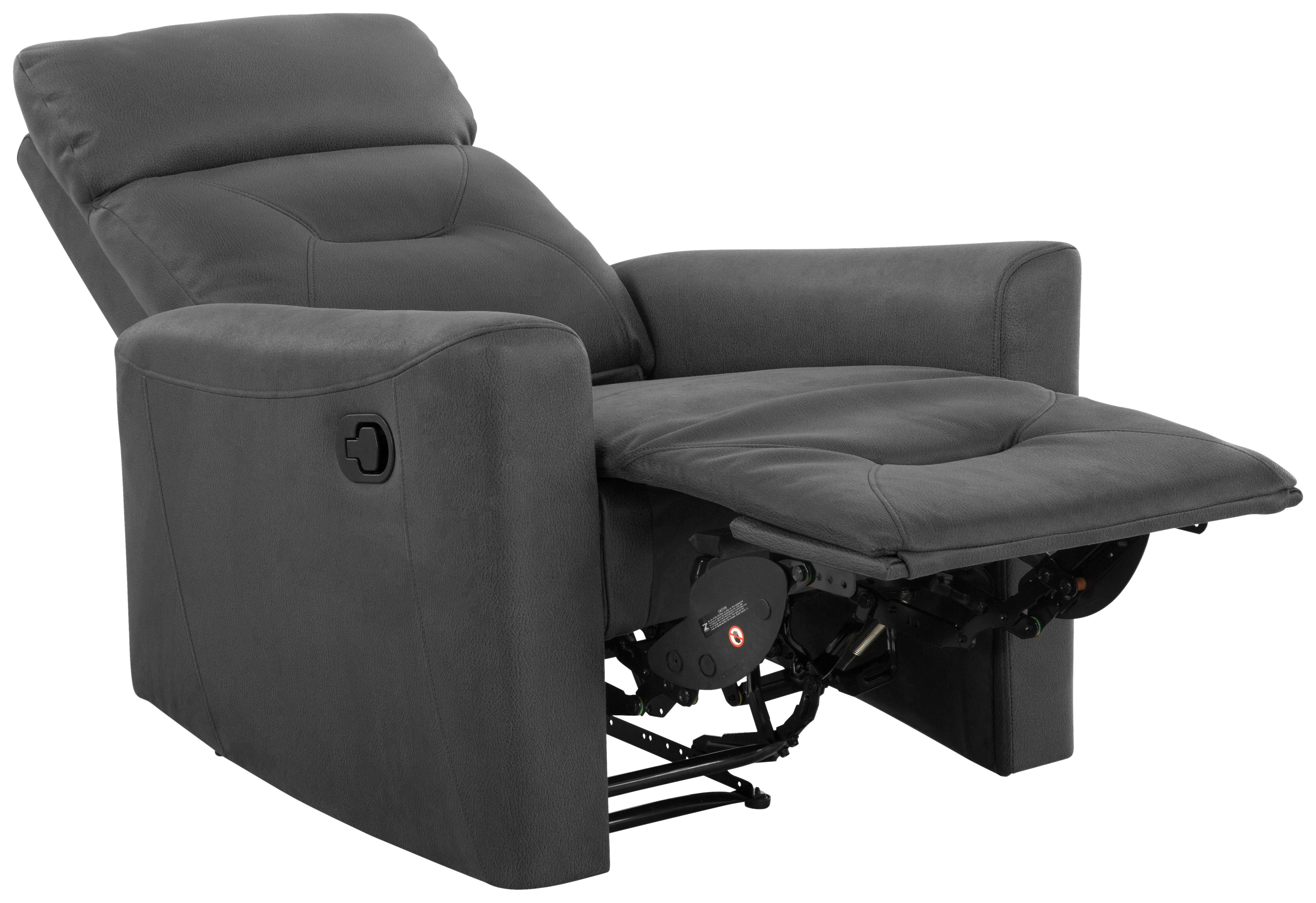 Relaxačné kreslo AURELI, čierna - čierna/sivá, Basics, kov/drevo (82/102,5/92,5cm) - Livetastic