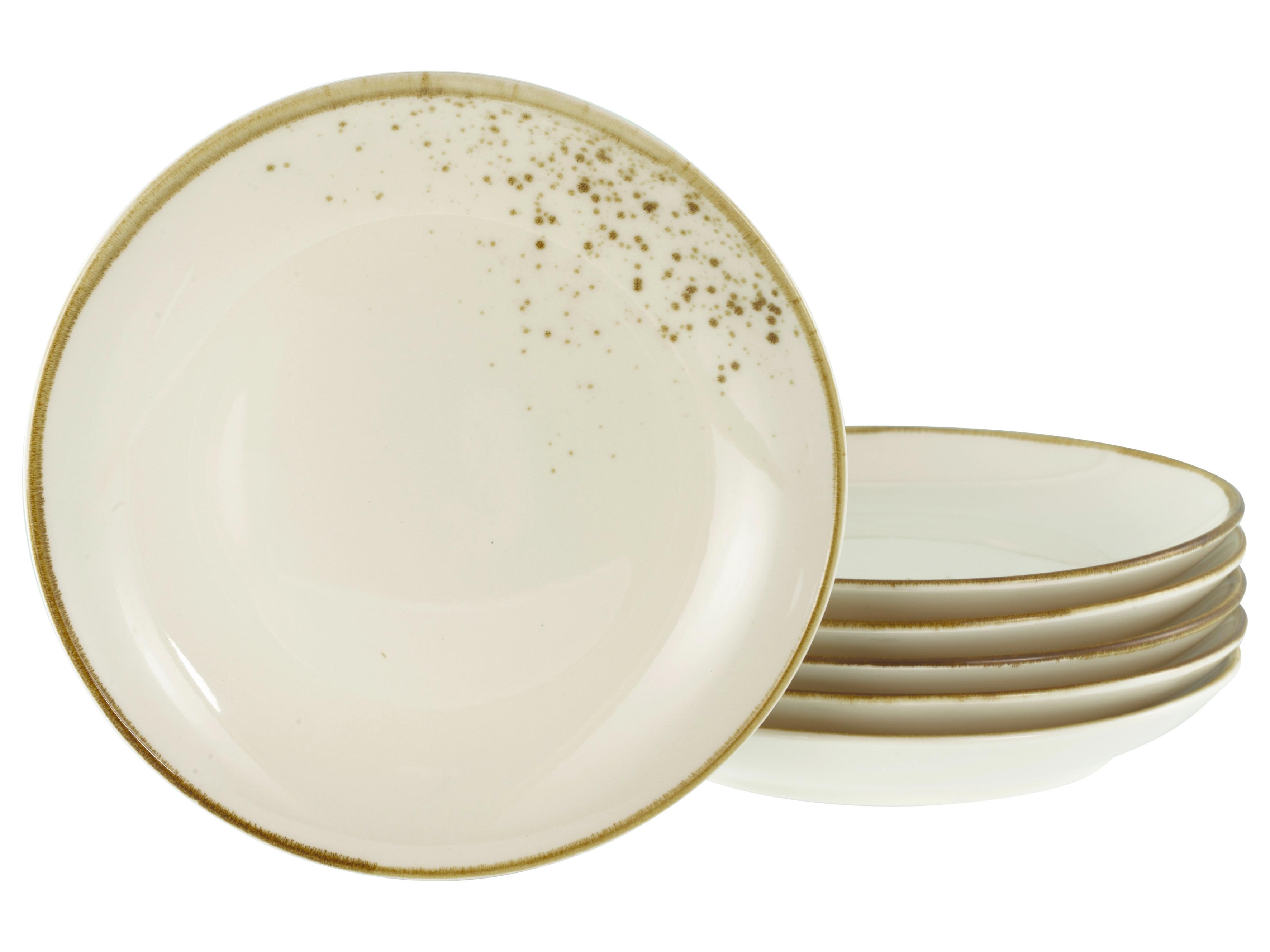 Desserttellerset, 6-teilig. Steinzeug, creme - Creme, Basics, Keramik (21cm) - Creatable