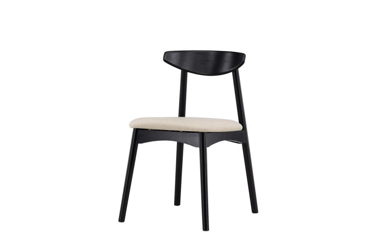Stuhl Ven Schwarz/Beige B: 47 cm - Beige/Schwarz, MODERN, Holz/Textil (47/80/54cm) - Livetastic