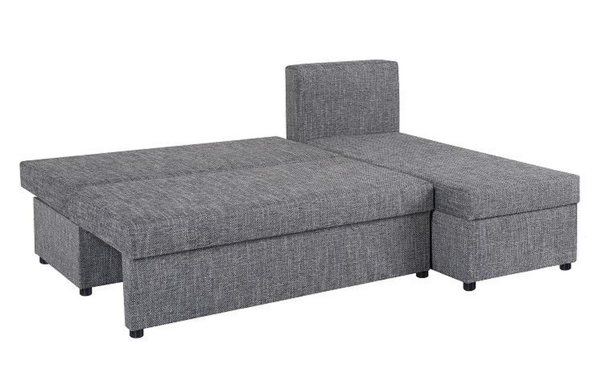 Rohová sedačka JON, šedá, oboustranná,lůžko,úl.prostor - šedá/černá, Design, textil/plast (195/147cm) - Based