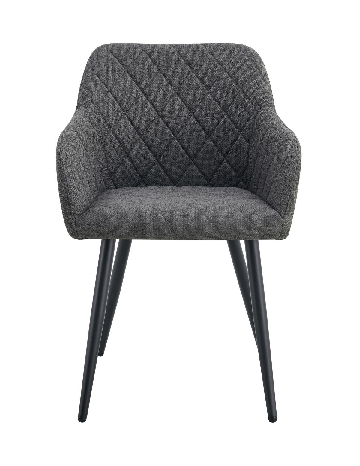 Stuhl-Set Lea Anthrazit 56 cm - Anthrazit/Schwarz, MODERN, Textil/Metall (56/83/60cm) - MID.YOU