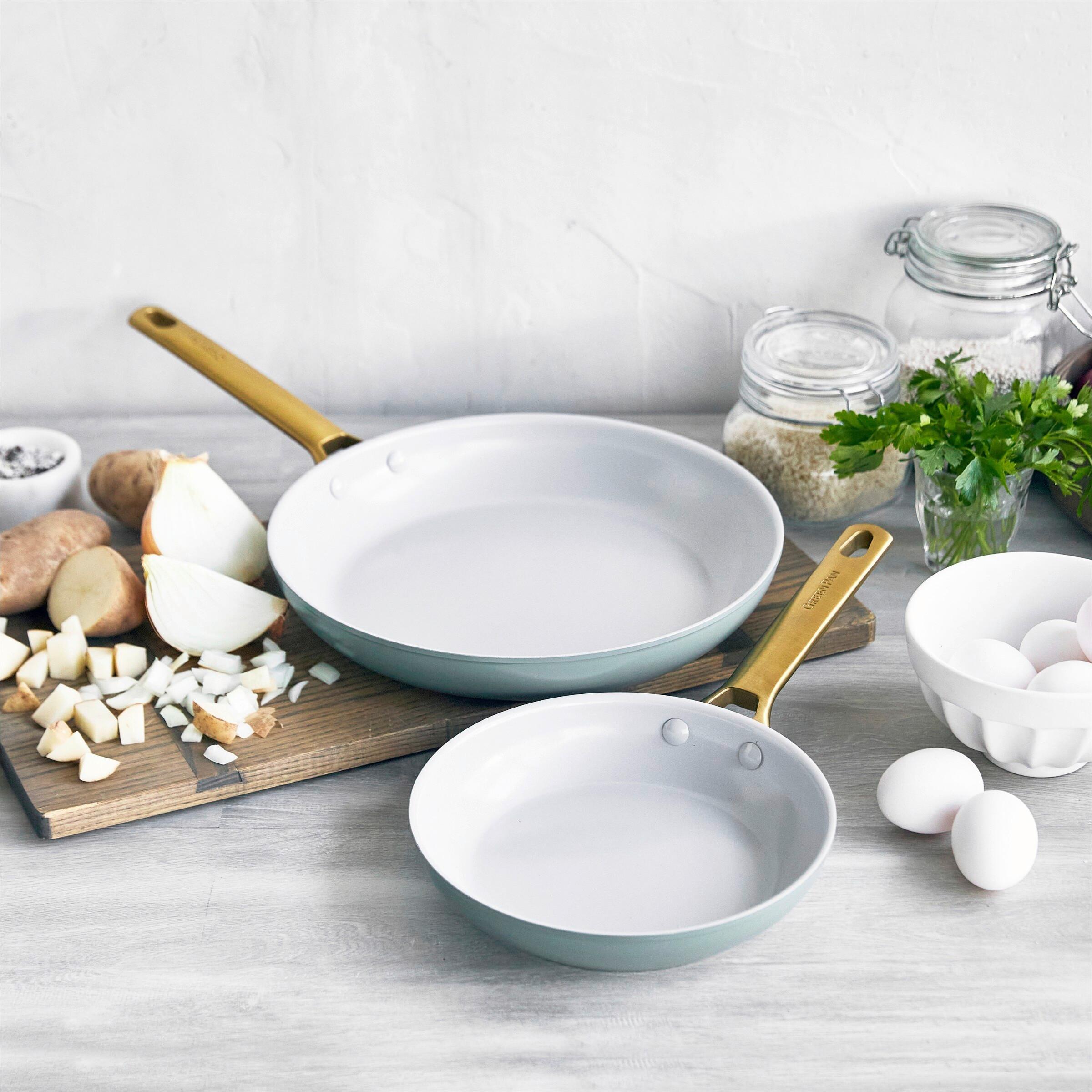 Pfanneset Padova Reserve Gold/Hellblau/Weiß D: 20/28 cm - Goldfarben/Weiß, Basics, Metall (20 & 28cm) - GreenPan