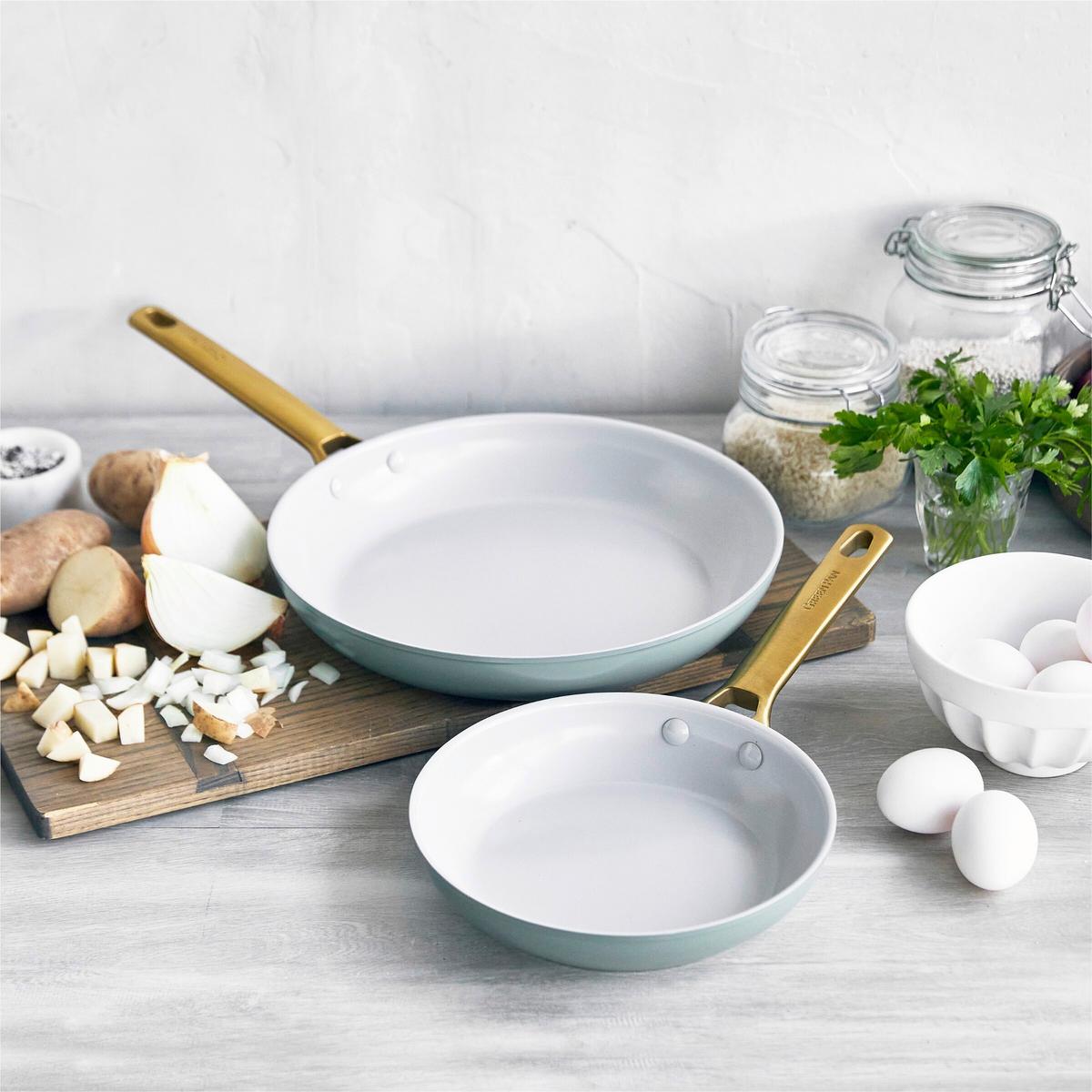 Pfanneset Padova Reserve Gold/Hellblau/Weiß D: 20/28 cm - Goldfarben/Weiß, Basics, Metall (20 & 28cm) - GreenPan