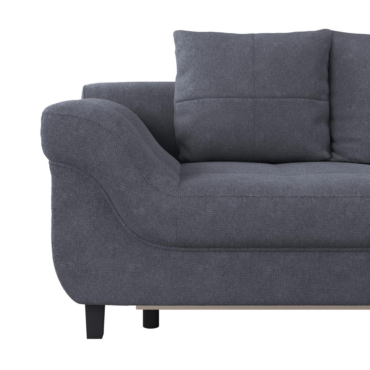 Ecksofa Mendoza - Anthrazit/Schwarz, Design, Textil (309/197cm) - Ondega