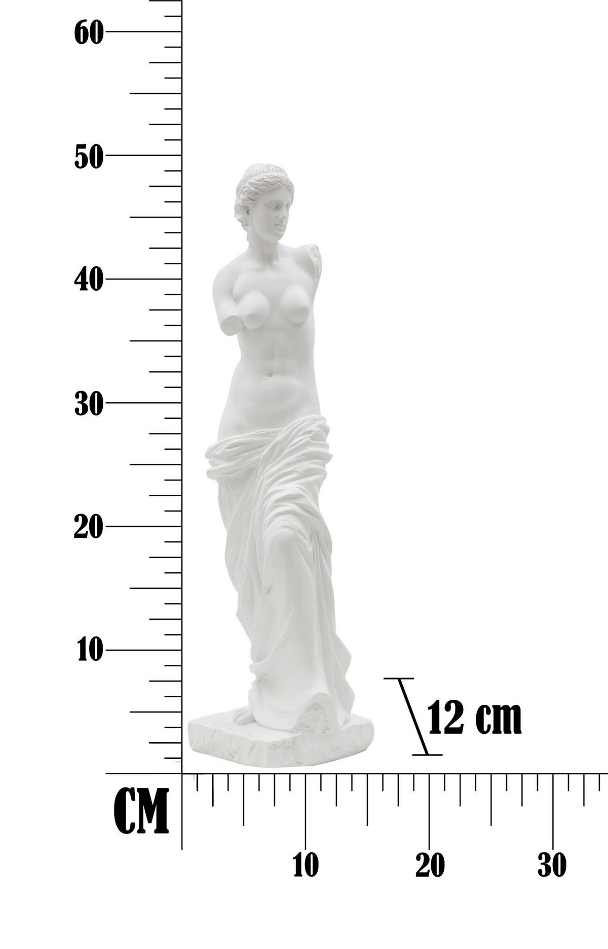 Skulptur Statue Woman Weiß, B: 14 cm - Weiß, Basics, Kunststoff (14/49/12cm)