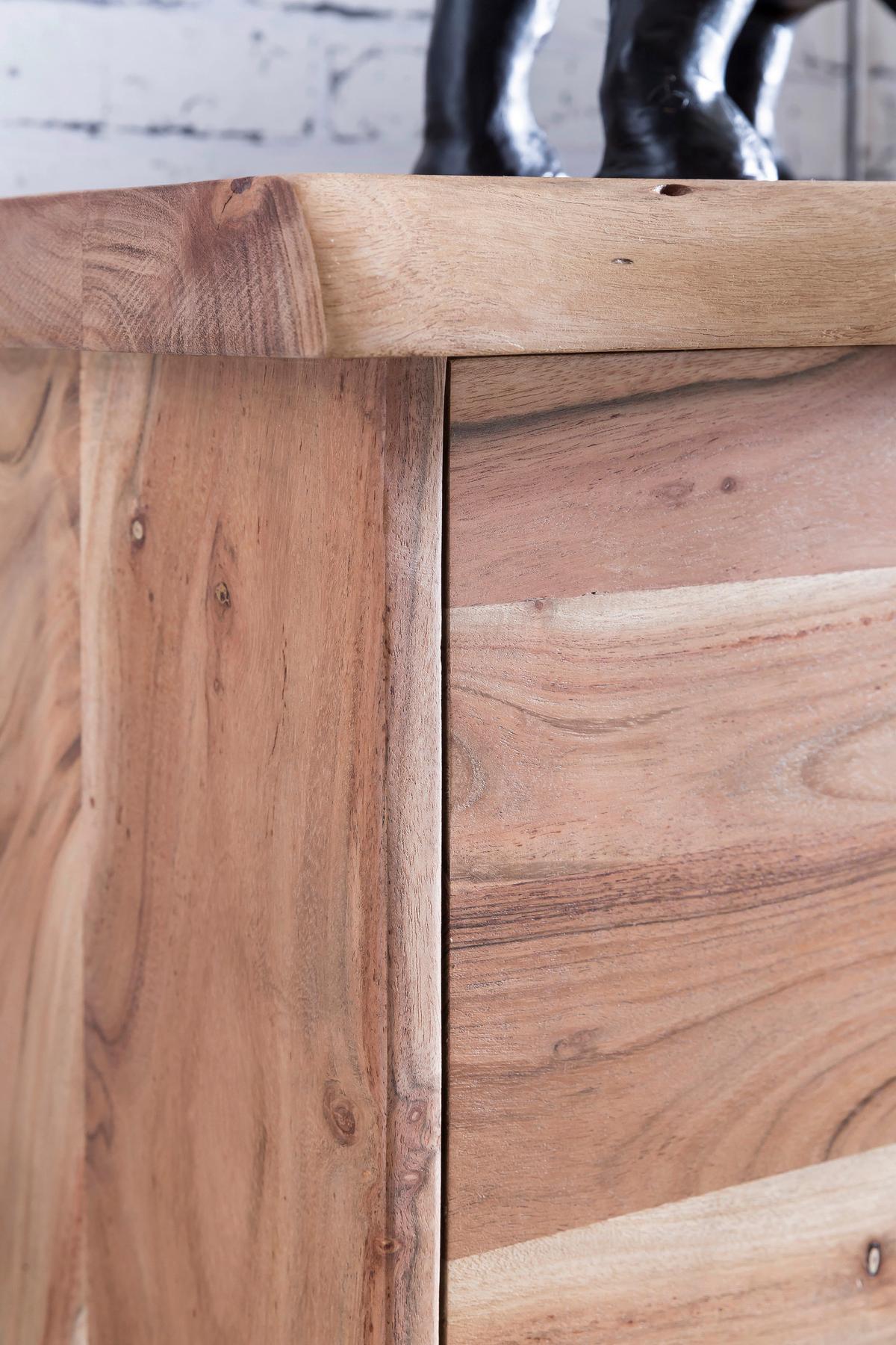 Sideboard Akazie Sheeshamfarben B: 148 Cm - Schwarz/Akaziefarben, Design, Holz (148/85/43cm) - MID.YOU