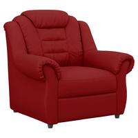 Polstersessel Boston Rot Lederlook - Rot/Schwarz, KONVENTIONELL, Textil (104/102/101cm) - Livetastic