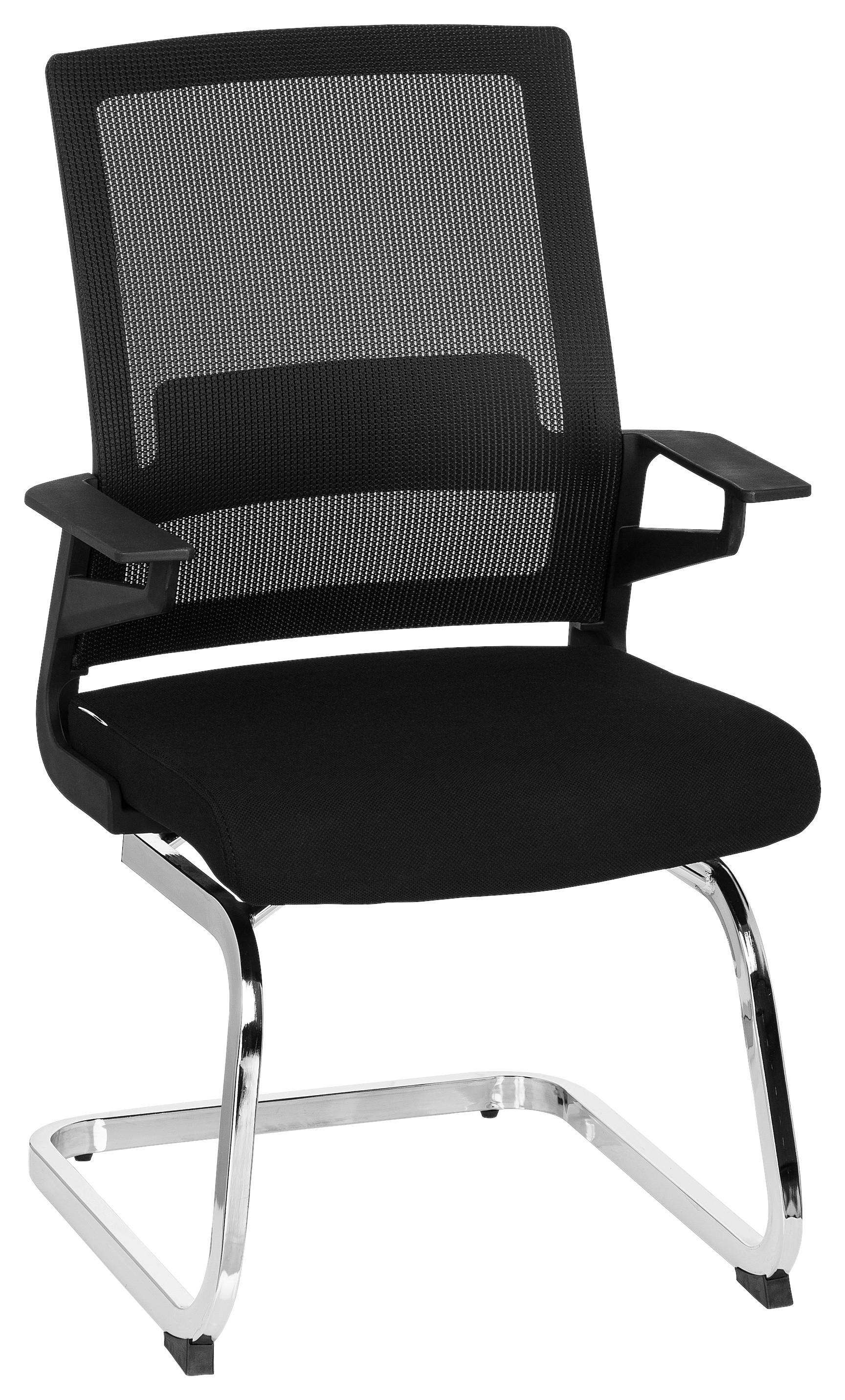 Besucherstuhl Inventor V Schwarz - Chromfarben/Schwarz, MODERN, Kunststoff/Textil (59/95/54cm) - MID.YOU