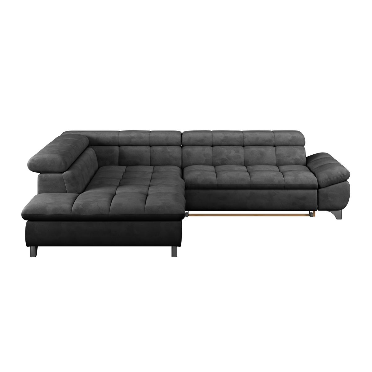 Ecksofa Gemini Schwarz, B: 234cm - Chromfarben/Anthrazit, KONVENTIONELL, Textil (234/312cm)