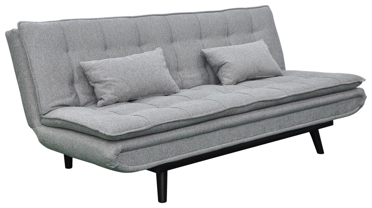 Rozkládací pohovka SUN, šedá, sklopná, max. 360 kg - šedá/černá, Moderní, dřevo/textil (190/83/93cm) - Mömax