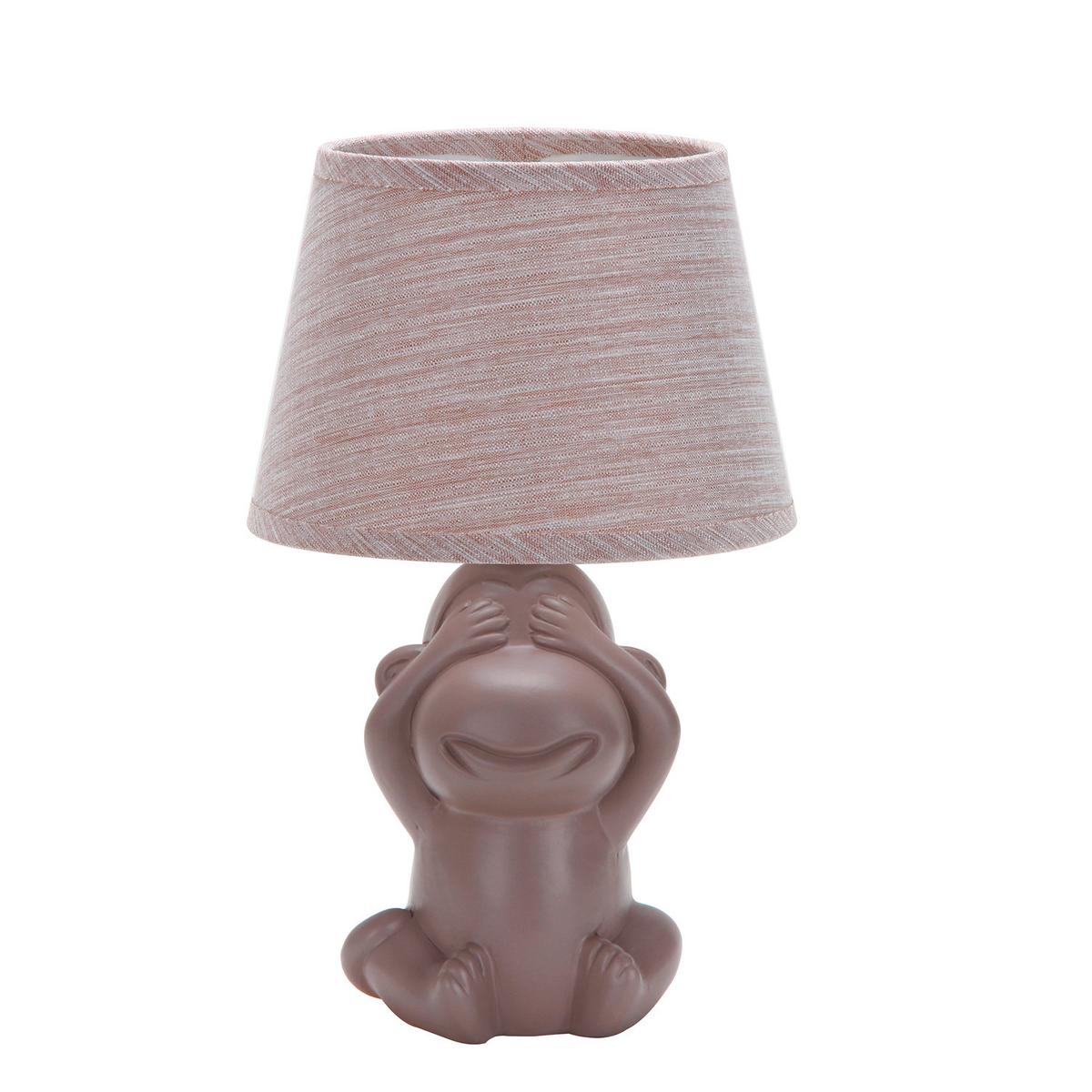 Kindertischleuchte Braun D: 17 cm 6w - Braun, Trend, Keramik/Textil (17/28cm)