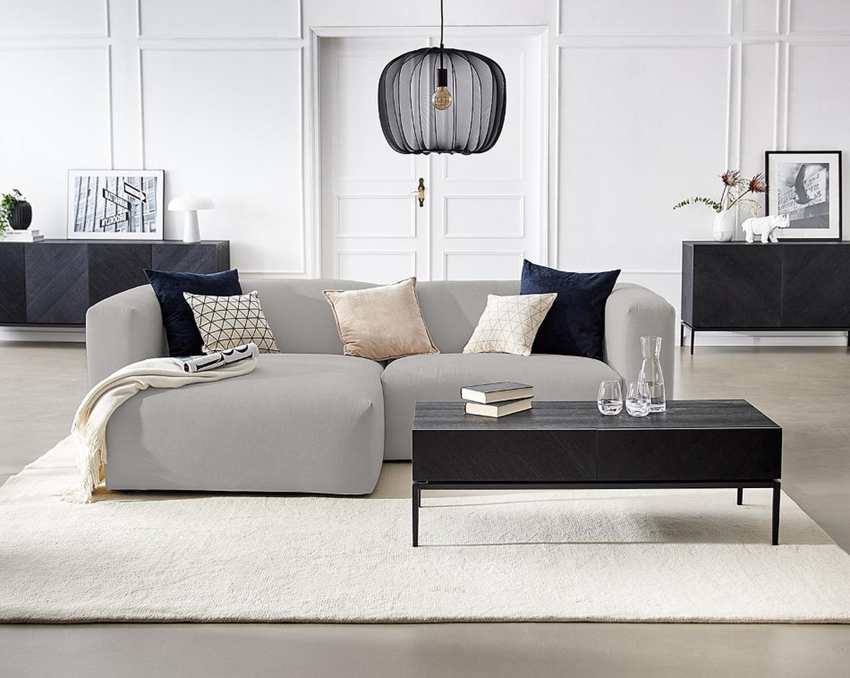 Ecksofa Bolt, Grau B: 255x160 cm - Grau, MODERN, Textil (255/160cm) - Trendmanufaktur