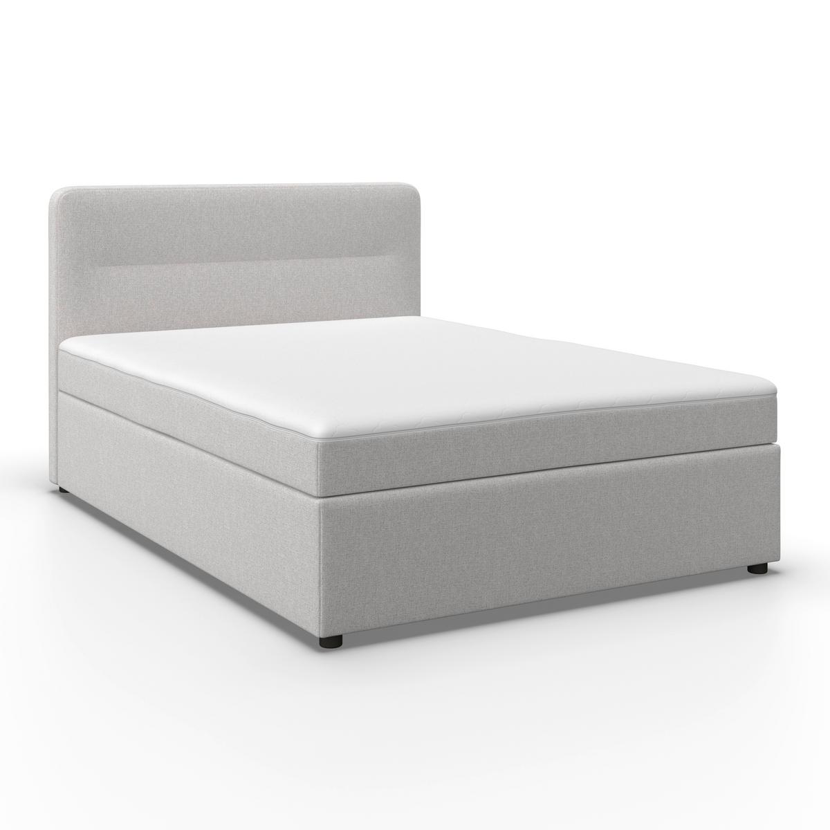 Boxspringová postel MARCO 140x200, světle šedá - černá/světle šedá, Moderní, dřevo/textil (140/200cm) - Bessagi Home