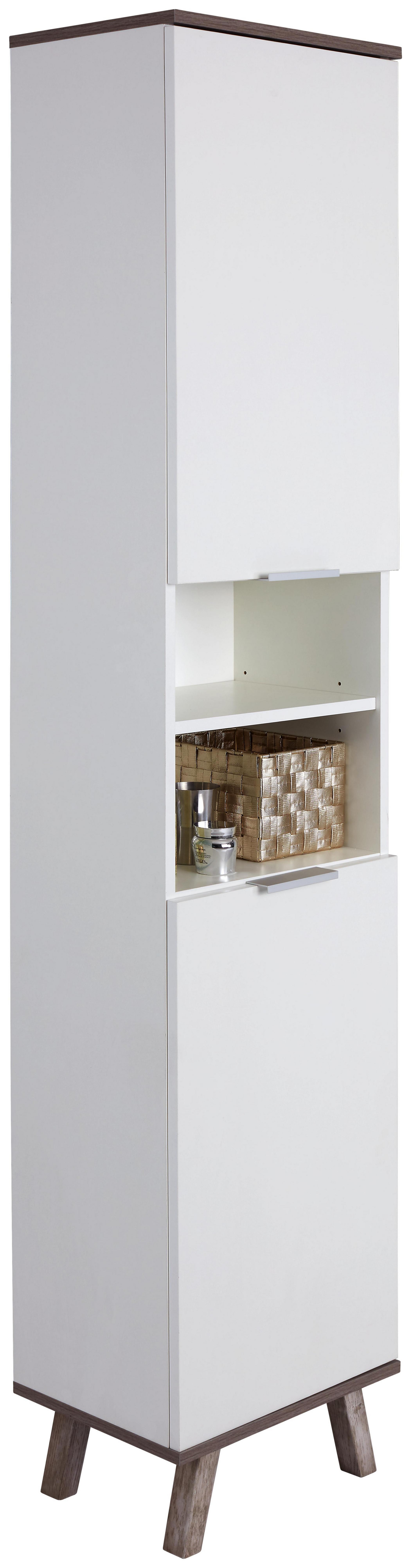 Hochschrank Turin 5 B: 40 cm Weiß/eiche - Eichefarben/Weiß, MODERN, Holzwerkstoff (40/195/30cm)