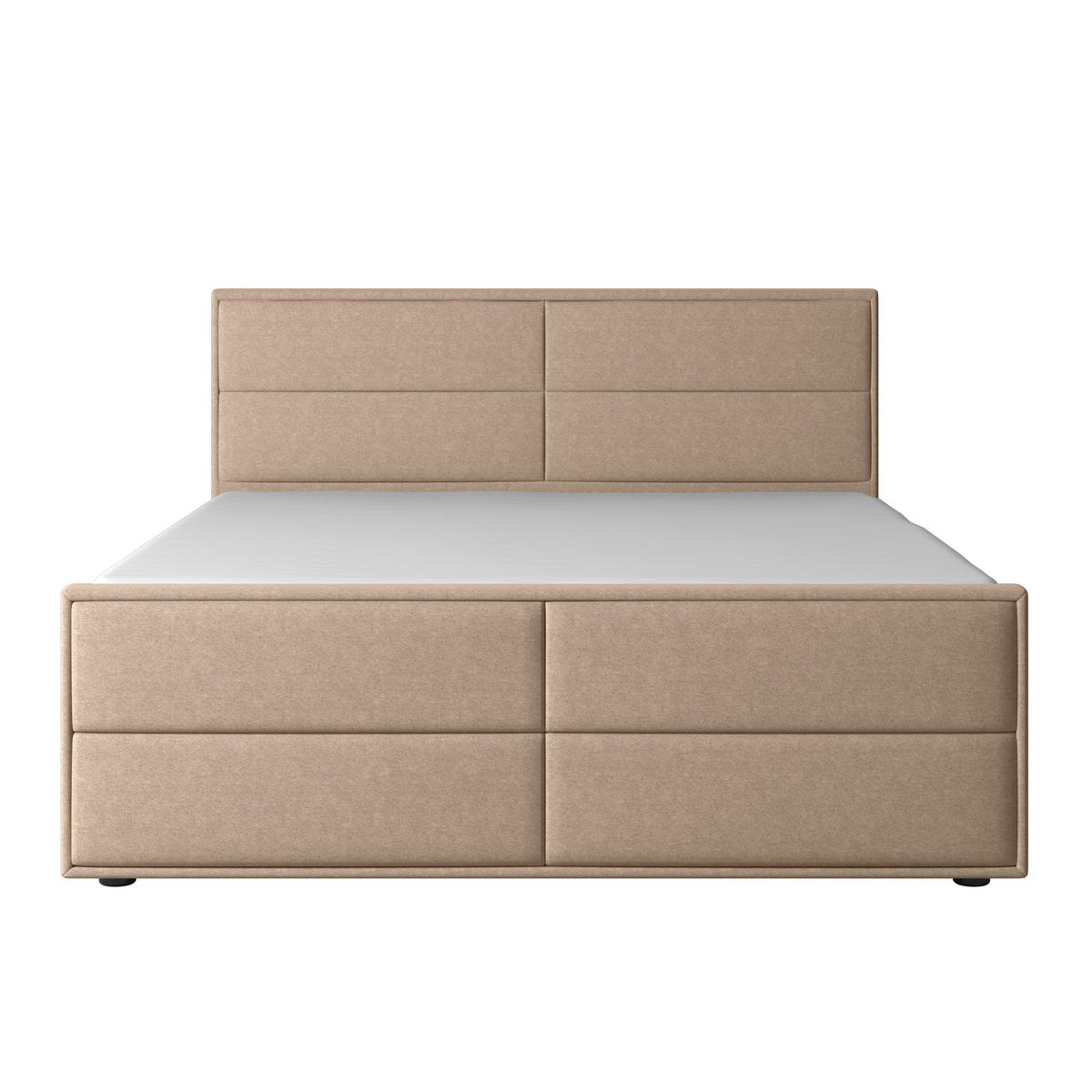 Boxspringbett mit Bettkasten Palermo 180x200 Naturfarben - Schwarz/Naturfarben, MODERN, Karton/Holz (180/200cm) - MID.YOU