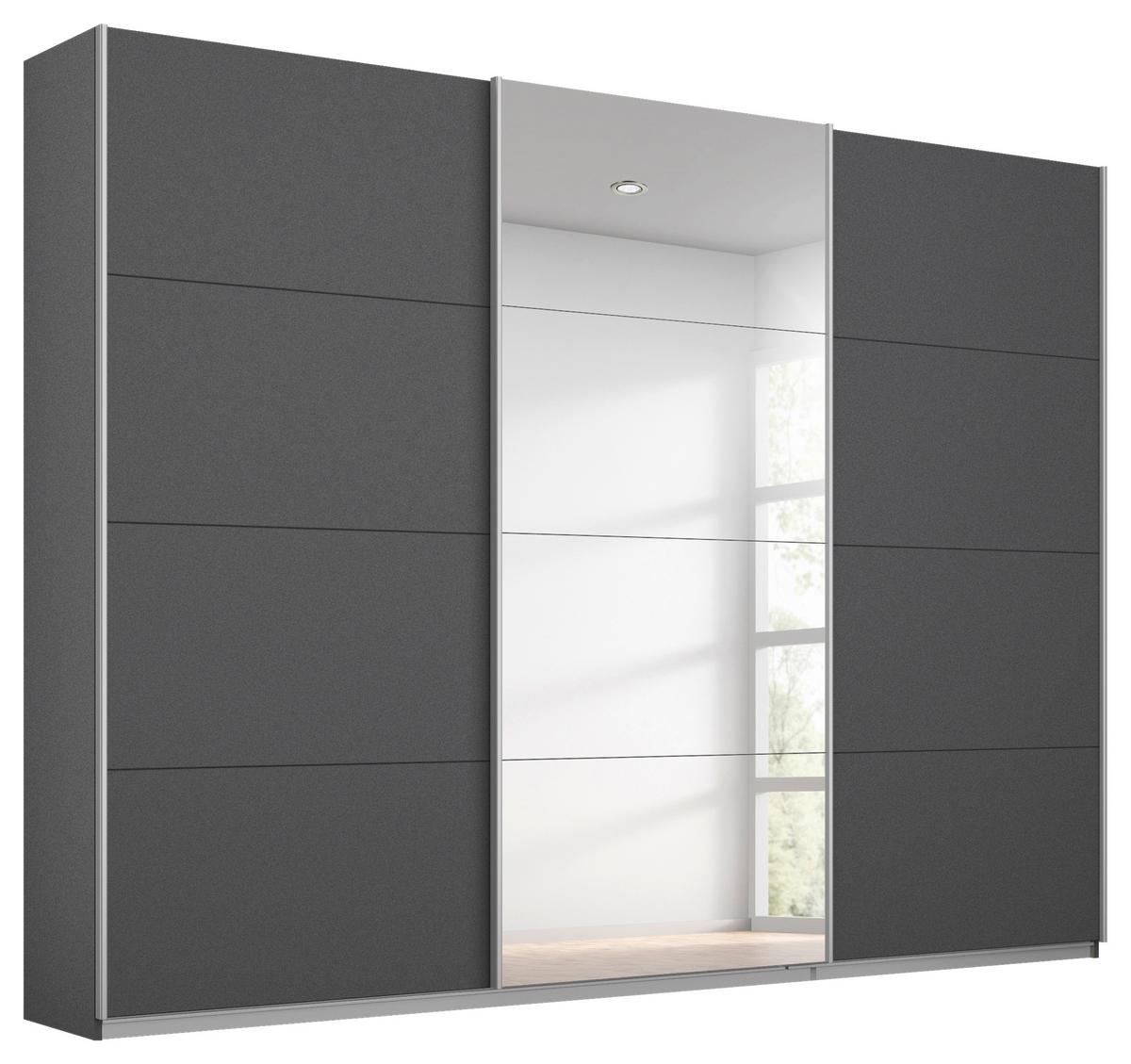 Skriňa s posuvnými dverami MIAMI, Š/V/H:cca 271/229/62cm - sivá/hliníková, Modern, kov/kompozitné drevo (271/229/62cm)