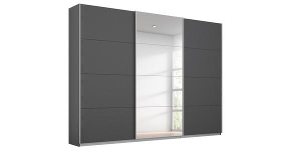 Schwebetürenschrank mit Spiegel B: 271 cm Miami, Grau Metallic - Grau, MODERN, Holzwerkstoff (271/229/62cm) - Luca Bessoni