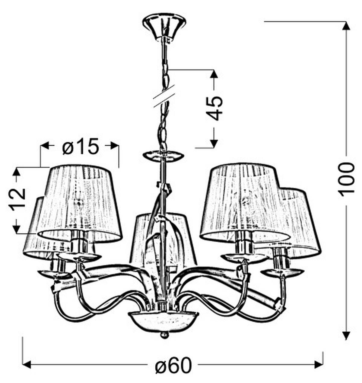 Pendelleuchte 35-55064 Diva - Chromfarben/Goldfarben, KONVENTIONELL, Metall (60/60/100cm)