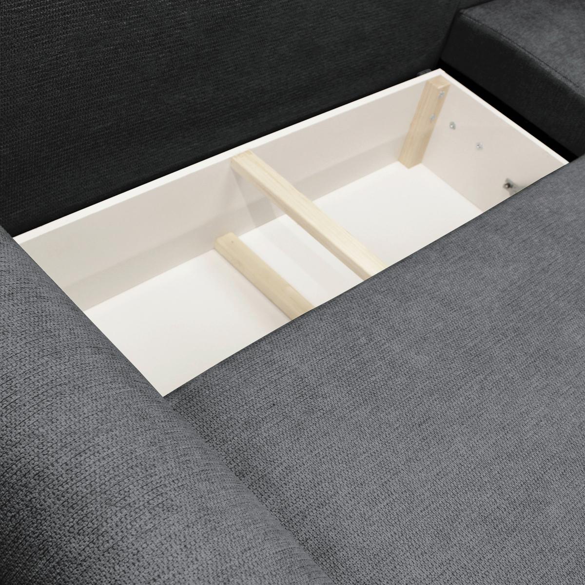 Ecksofa Velo Grau S: 250x160 cm - Schwarz/Grau, Design, Textil (250/160cm) - MID.YOU