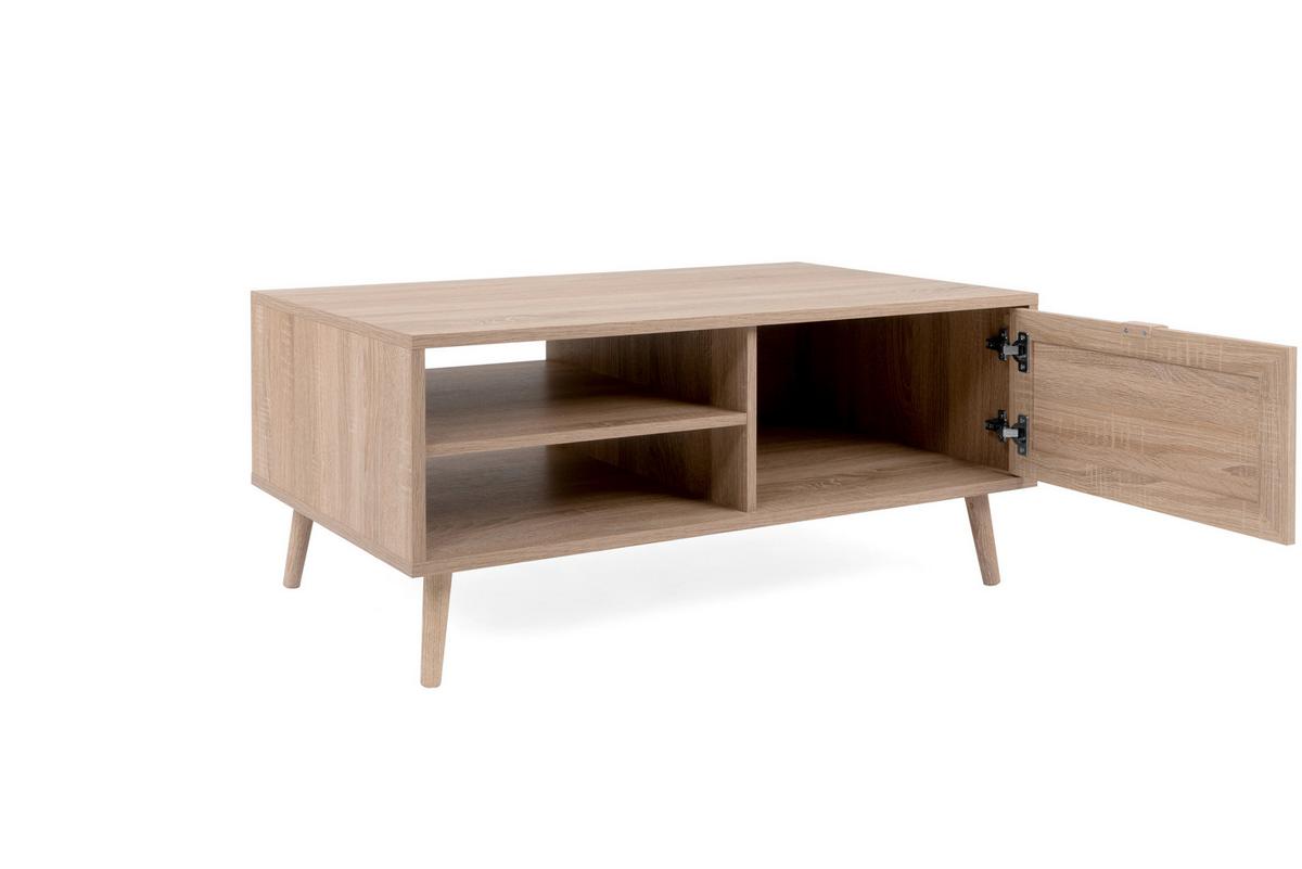 Couchtisch mit Drehtür und Fächer Bali, Eichefarben - Sonoma Eiche, Natur, Holz/Holzwerkstoff (100/60/46cm) - MID.YOU